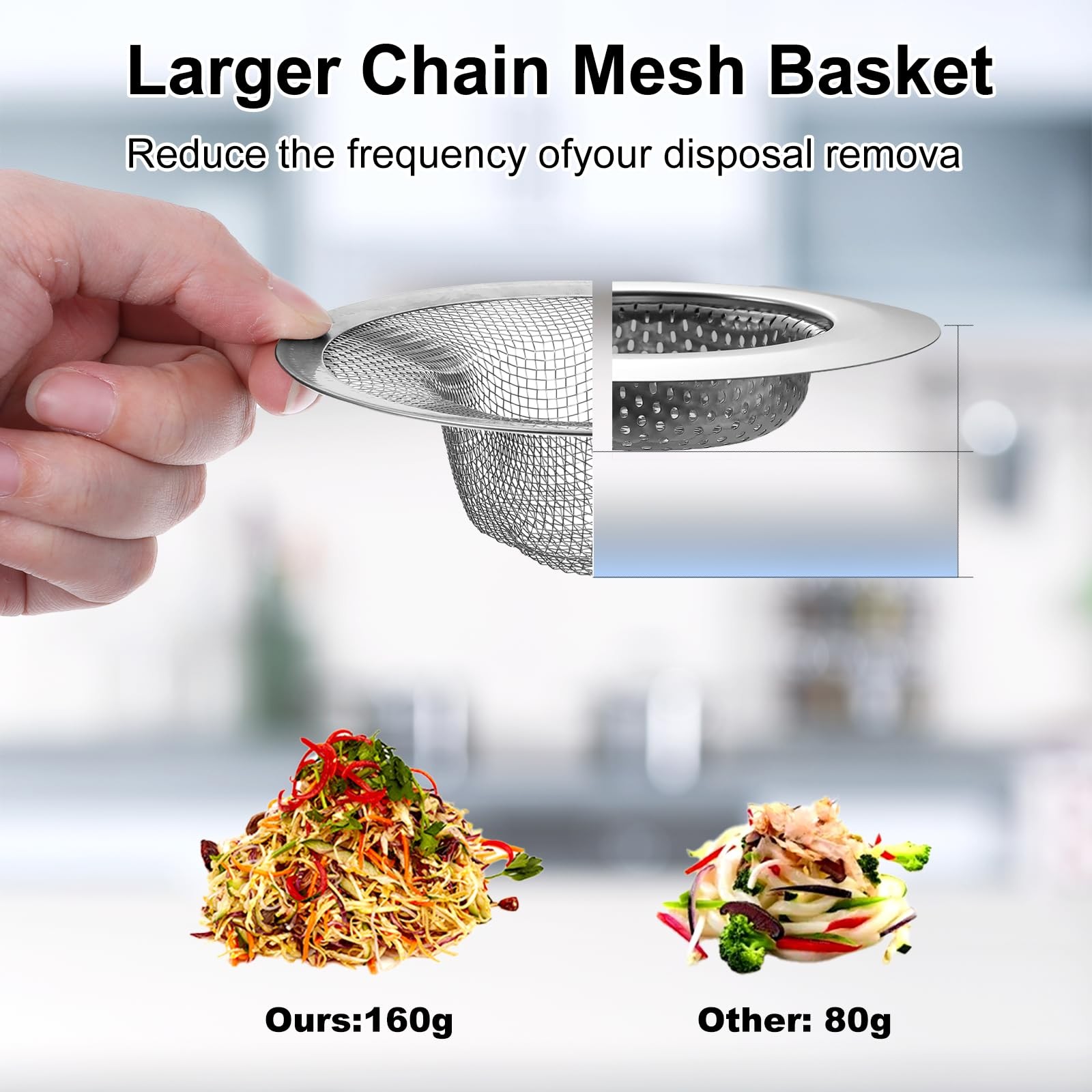 40pcs 4.5″ Mesh Sink Strainer for Kitchen, Stainless Steel Drain…