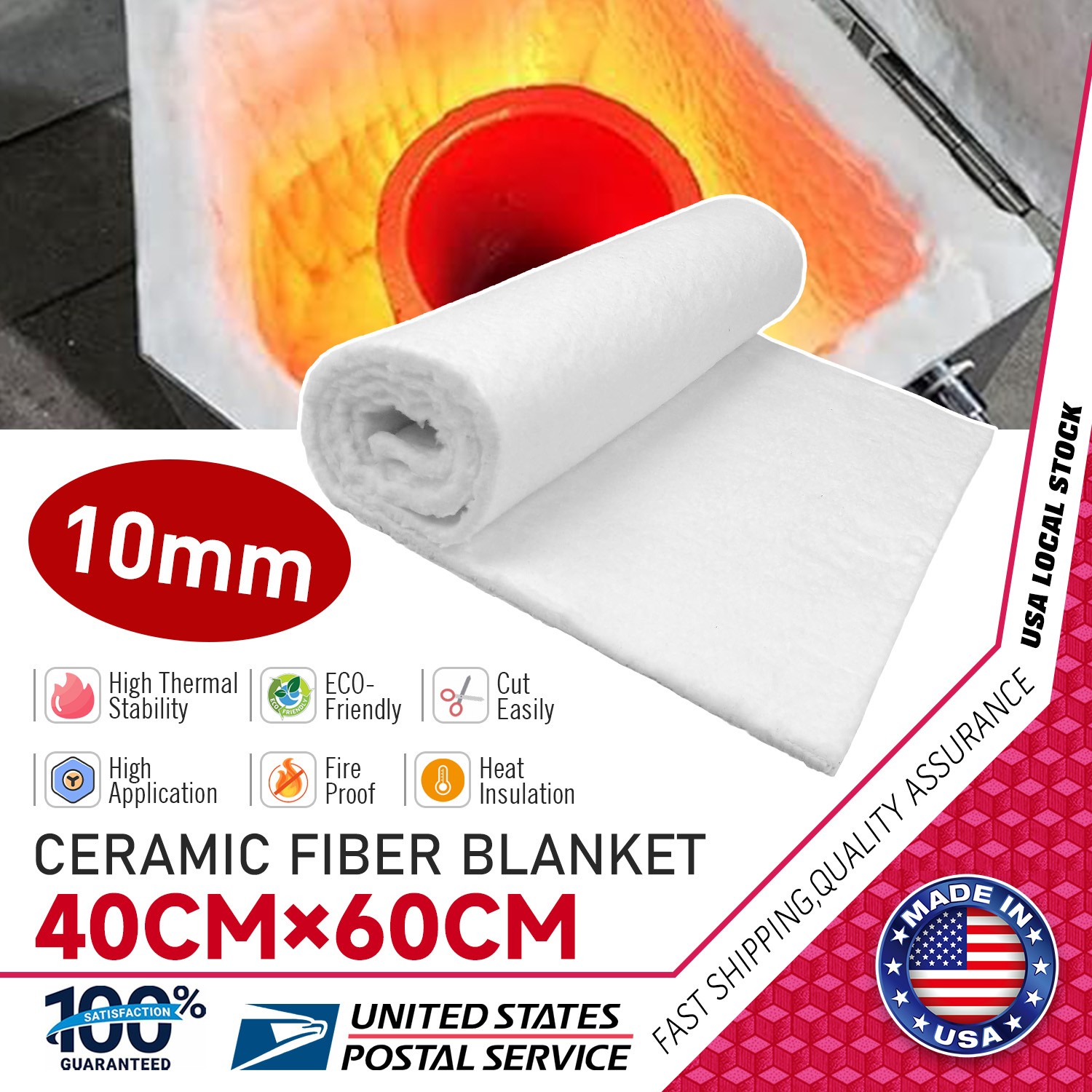 Ceramic Fiber Insulation Mat High temperature resistance and Flame retardant