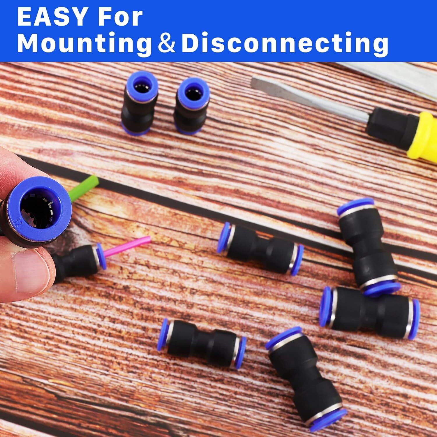 280/100PCS Quick Release Pneumatic Connectors Plastic Straight Tube Connectors