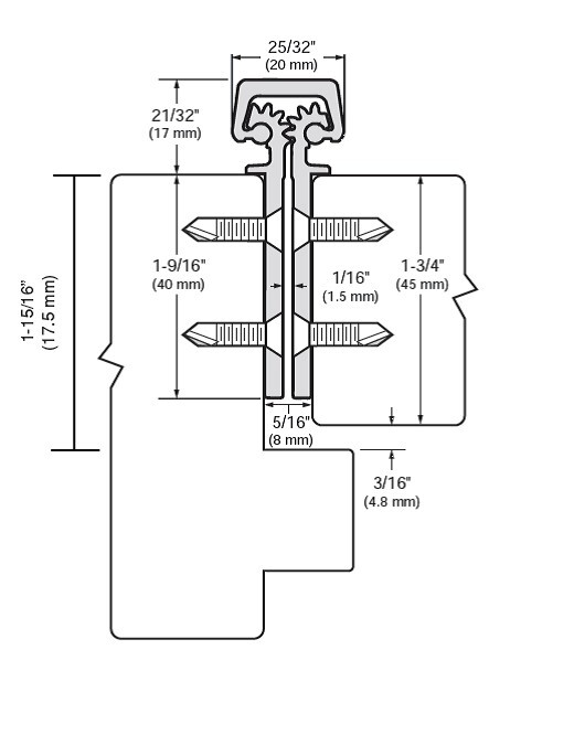 FULL MORTISE HEAVY DUTY GEARED HINGE COMERCIAL GRADE FLUSH MOUNT 83″ ALUMINUM