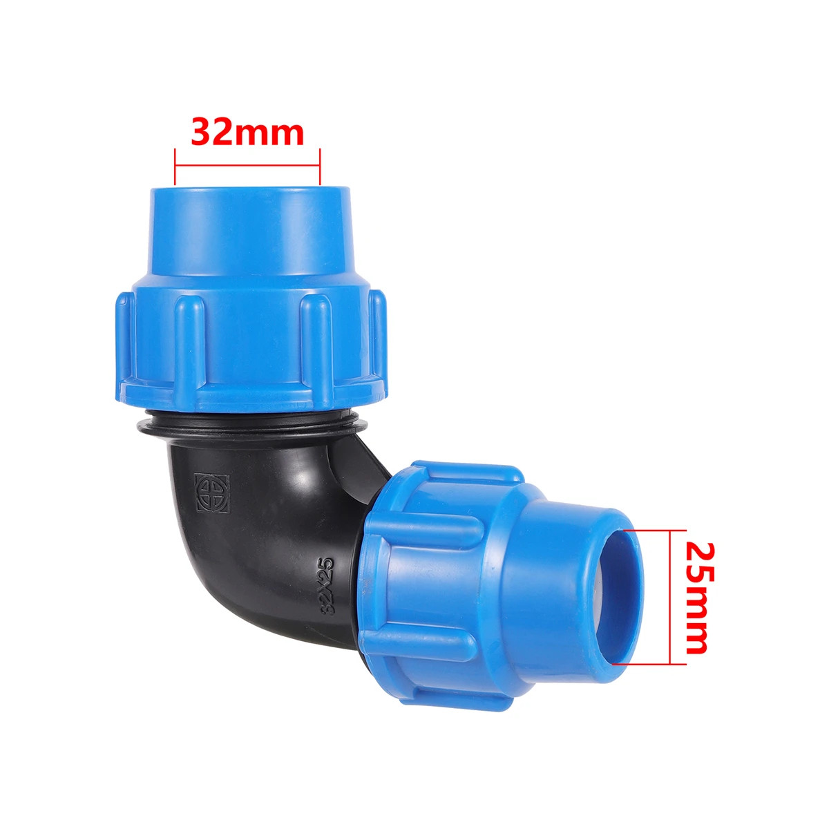 PE 90° Elbow Reducing Quick Connector 25Mm to 20Mm/32Mm to 25Mm Different-Diamet