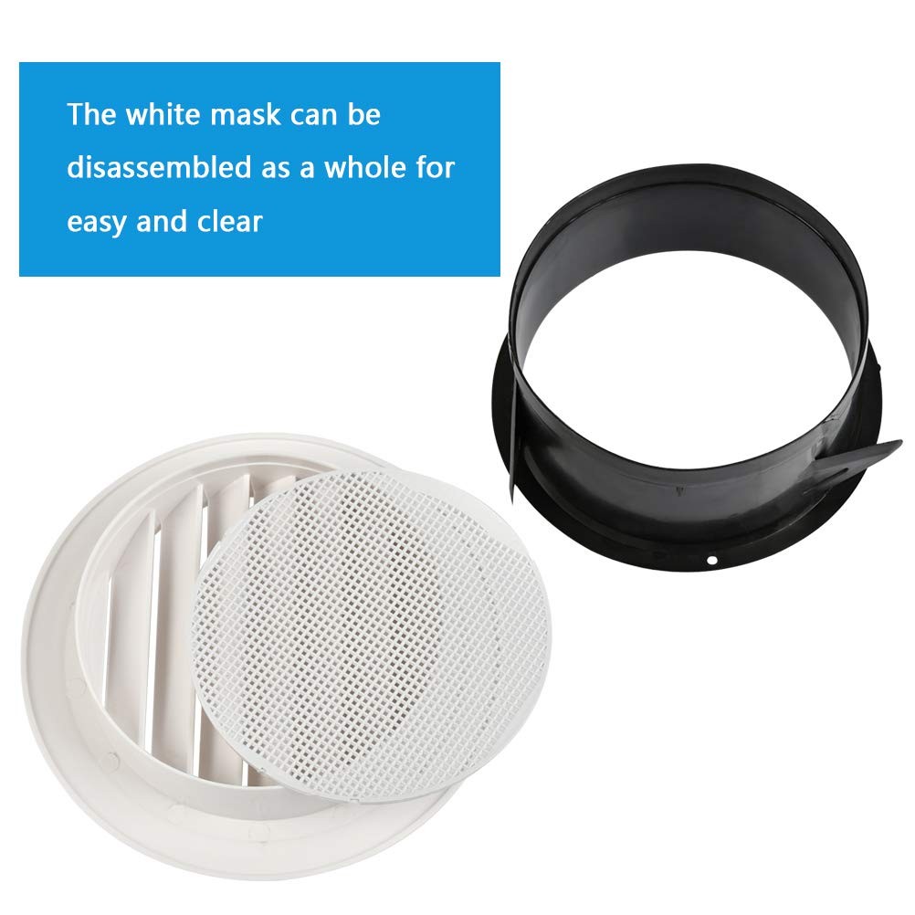 FOCCTS Air Vents Louver 8 Inch, ABS Round Vent Grille Cover White 8”