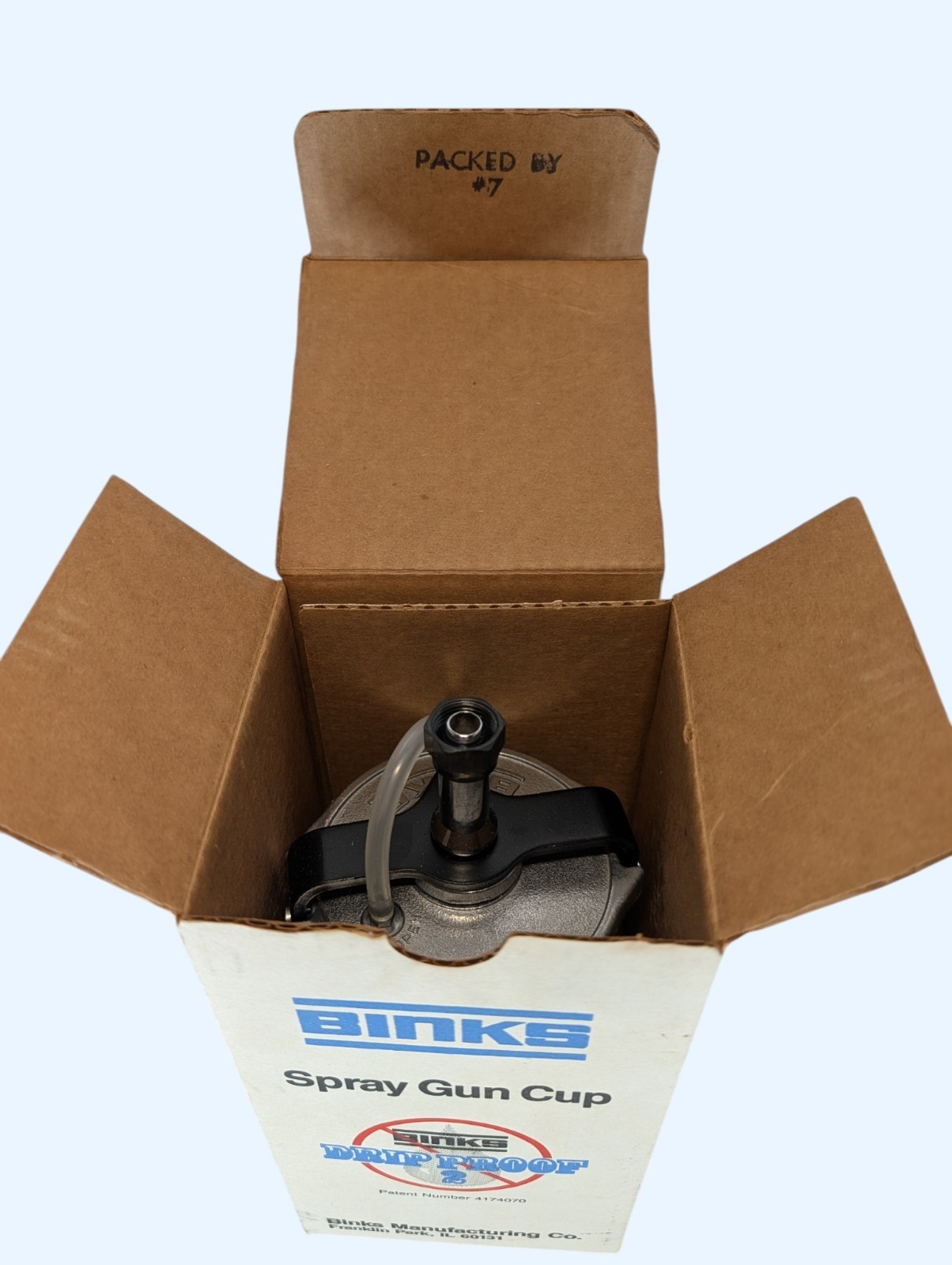 NOS OEM Binks 81-350 Drip Proof 2 1 Qt Spray Gun Cup w/ Box Unused USA