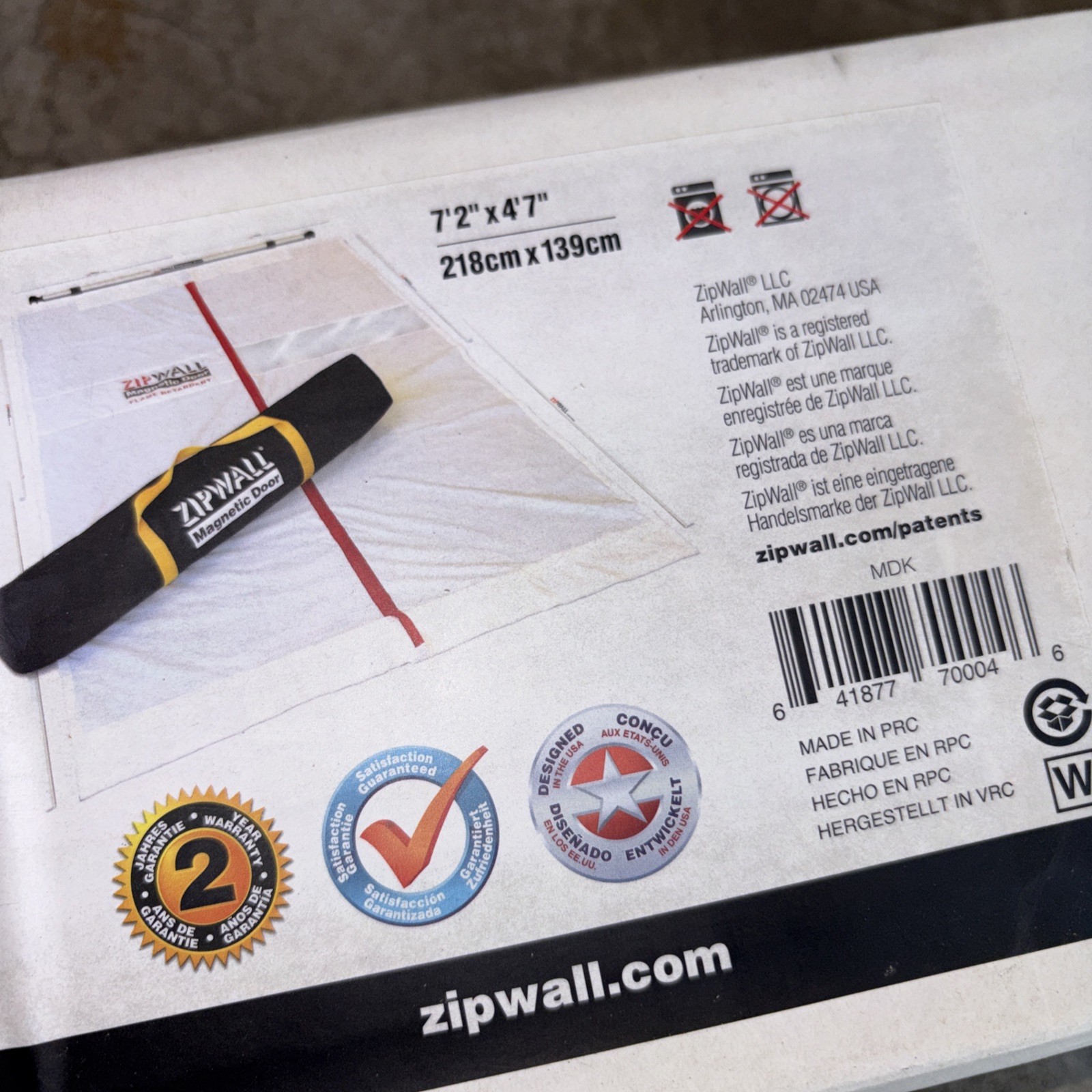 Zipwall MDK Magnetic Dust Barrier Door Kit, 7 Ft 2” Height, White, Nylon