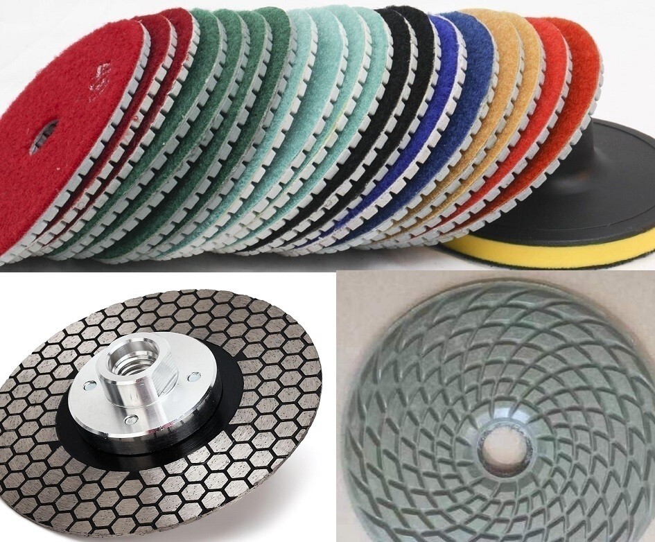 Power Tools / Abrasives 6″ Diamond Polishing Pads, Buff & Double-Sided Blade Kit