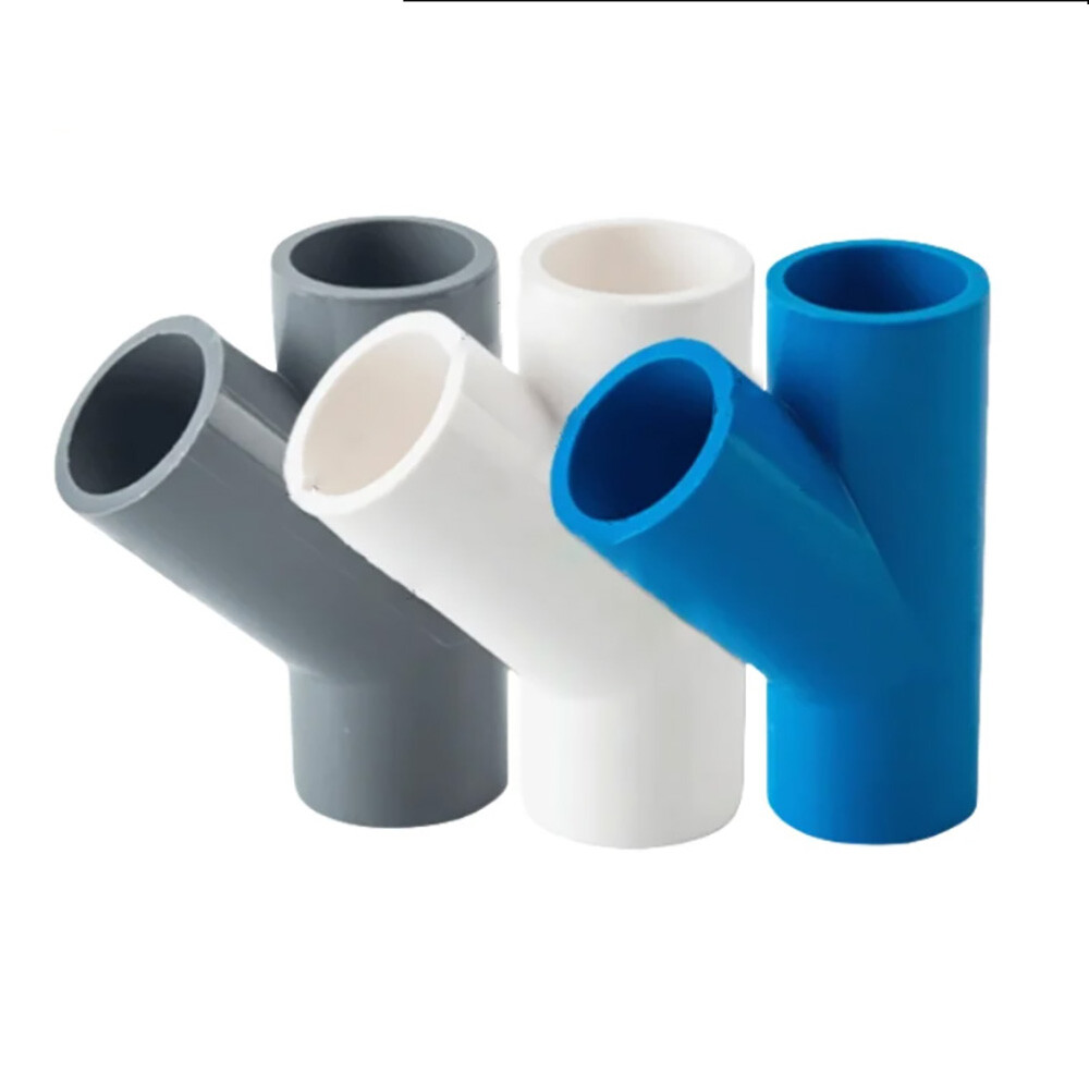 PVC 3 Way Y Connector Inner Dia 20mm-160mm Pipe Fittings Tube Adapter Joint