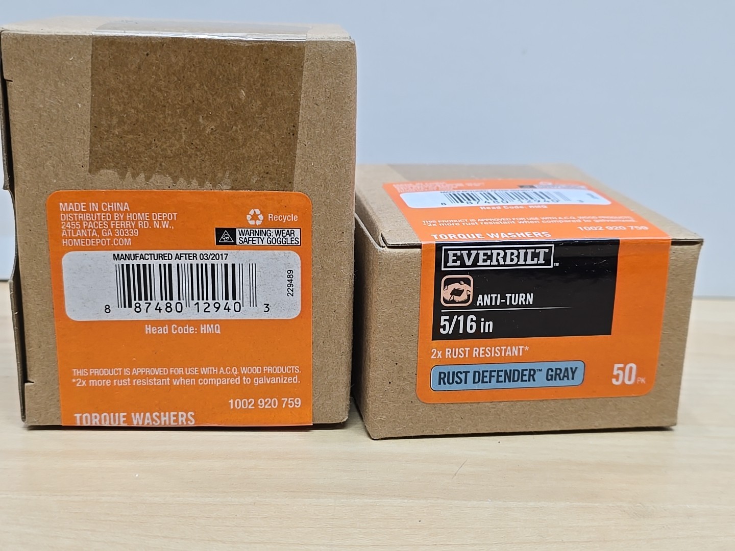 2 x 50pk EVERBILT 5/16 in 5/16″ Rust Defender Gray Torque Washer Anti-Turn HMP
