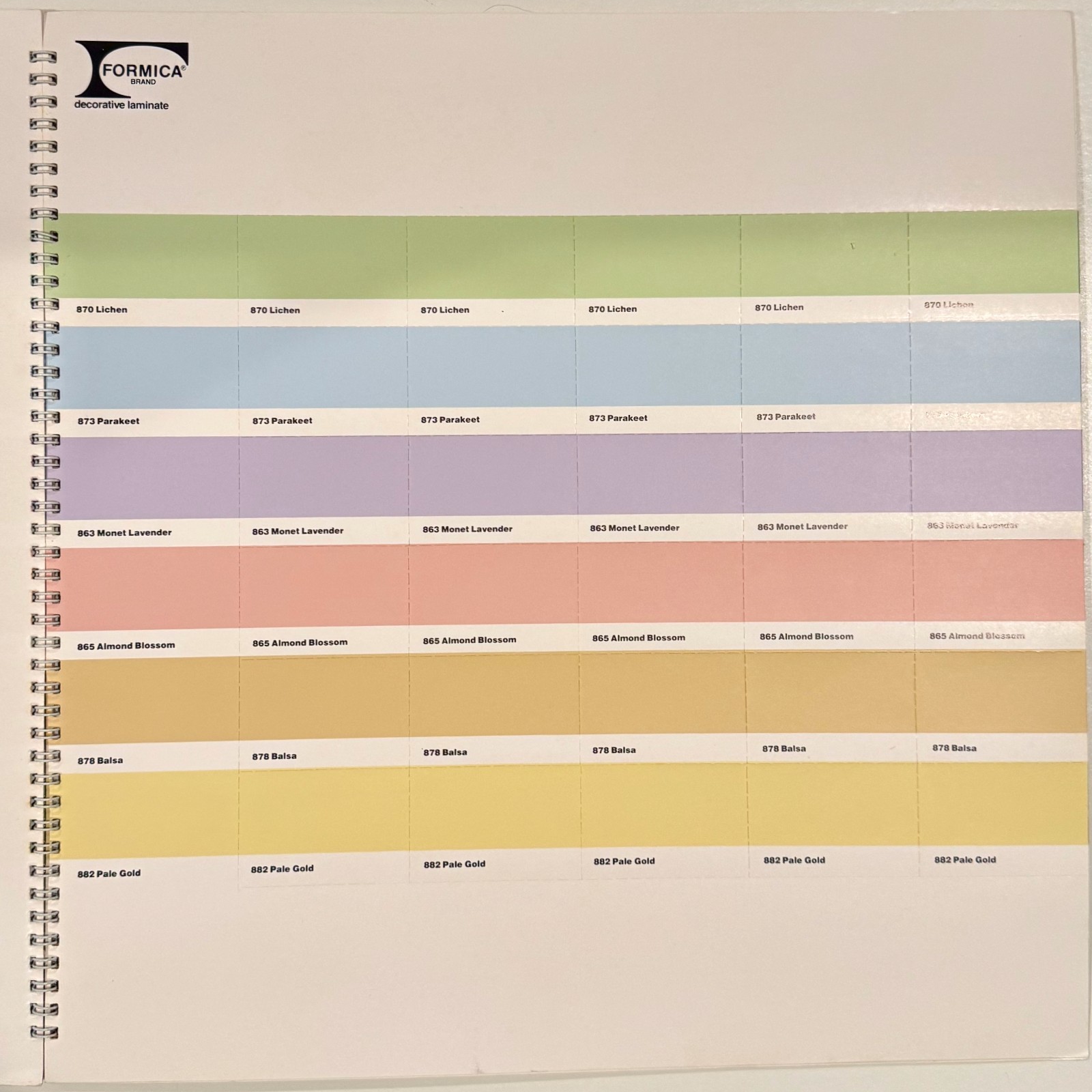Vintage Formica Laminate Sample Binder – Color Sample Book – 6 Pages