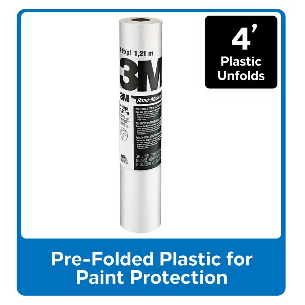 4 Ft. X 180 Ft. Clear Hand-Masker Contractor’S Plastic Sheeting