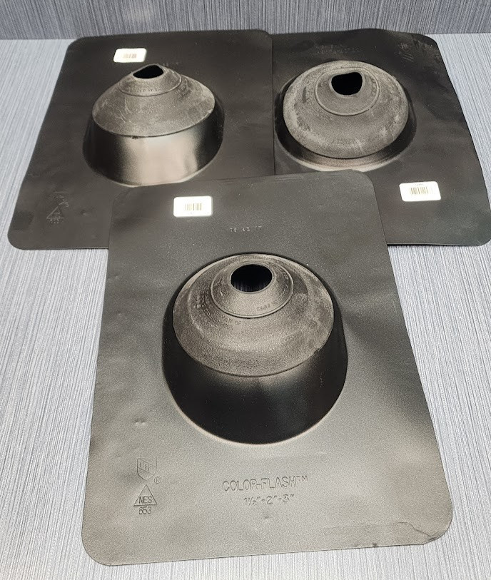 Lot of 3 x Oatey 12943 Color-Flash All-Flash No-Calk Roof Flashings/Black Base
