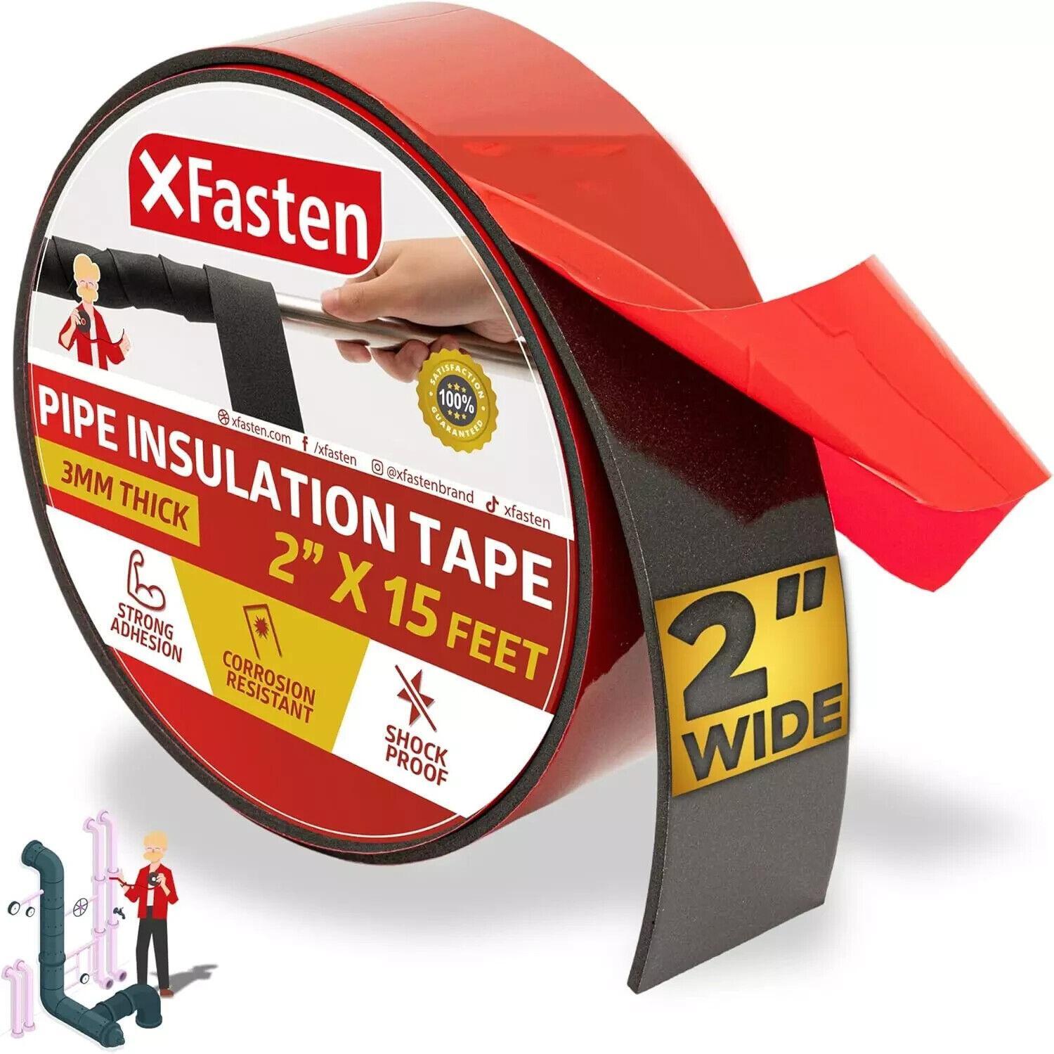 Xfasten Foam Pipe Insulation Tape 2 Inch X 15 Feet Heavy-duty Ac Line Insulation