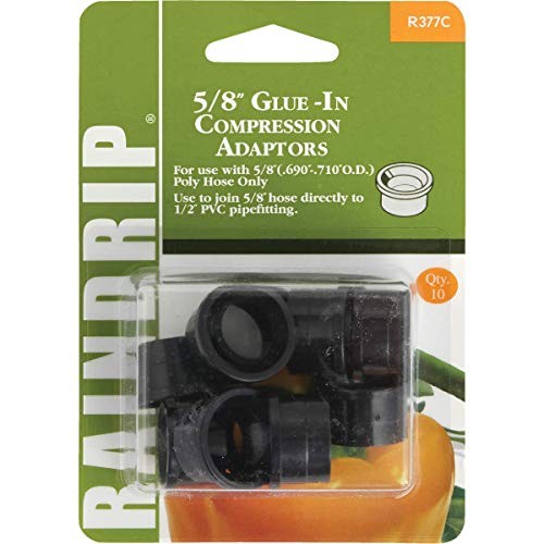 RAINDRIP INC R377CT Compression Adaptors 5/8″ Black