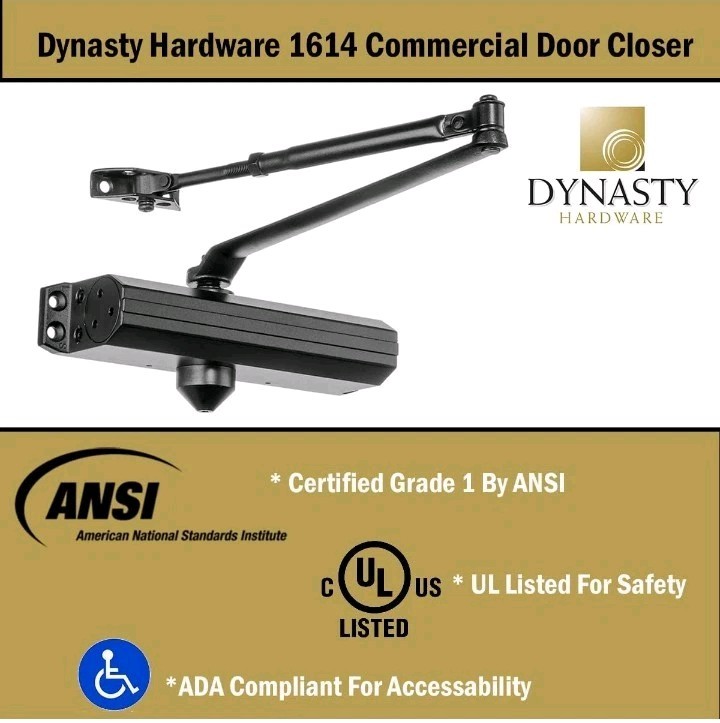 Dynasty Hardware Hydraulic Door Closer Heavy Duty Commercial For 33 Lb To 187 Lb