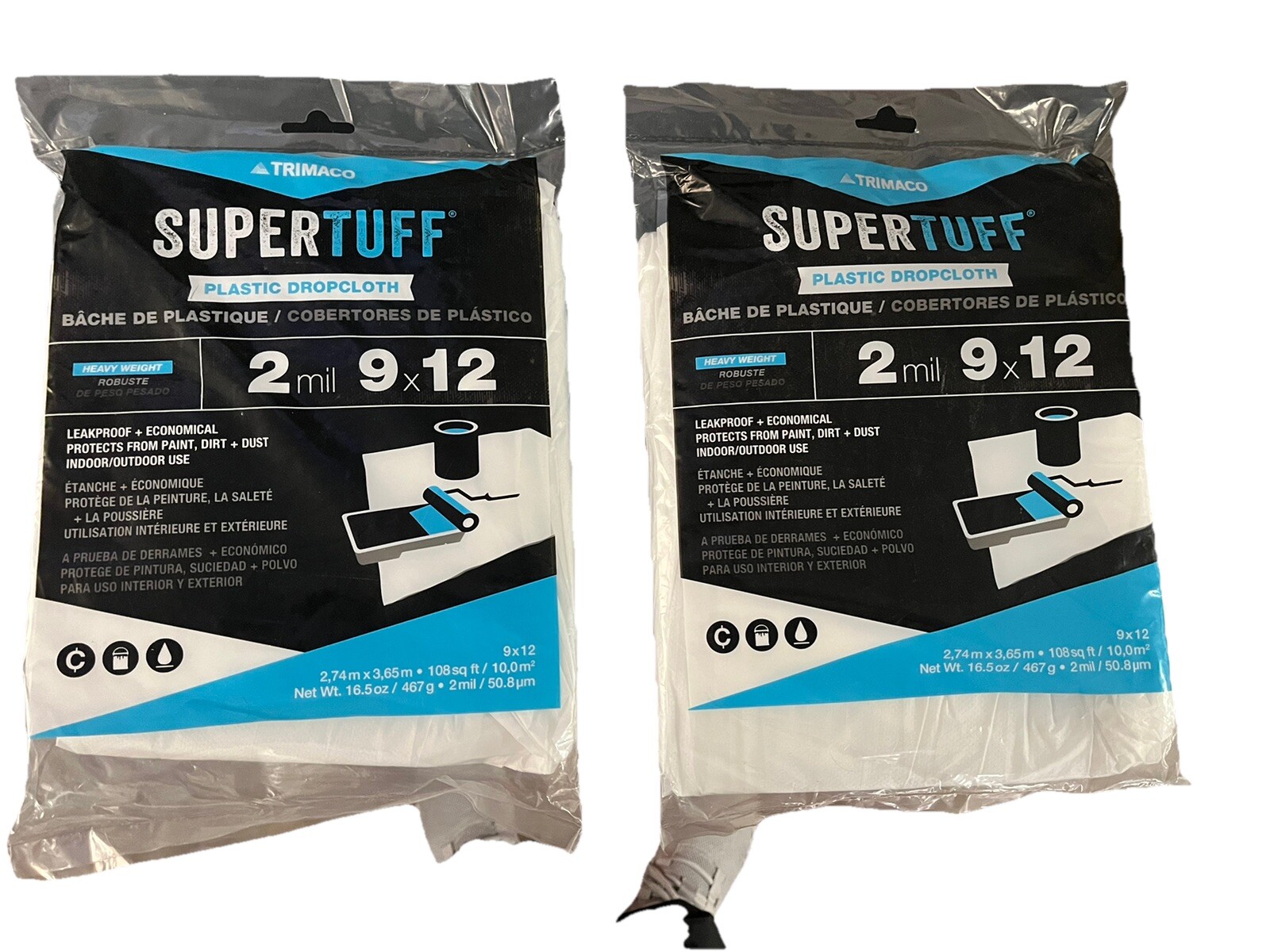 Trimaco SuperTuff 2 mil Plastic Dropcloth 9-feet x 12-feet