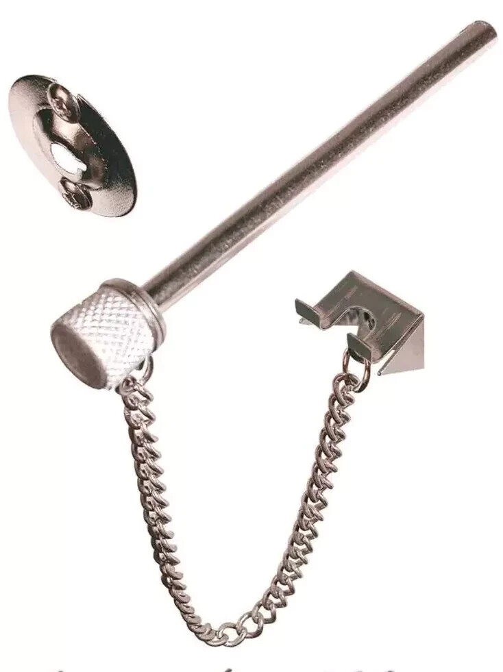 2 PACK Sliding Door Steel Locking Pin With Chain S4011