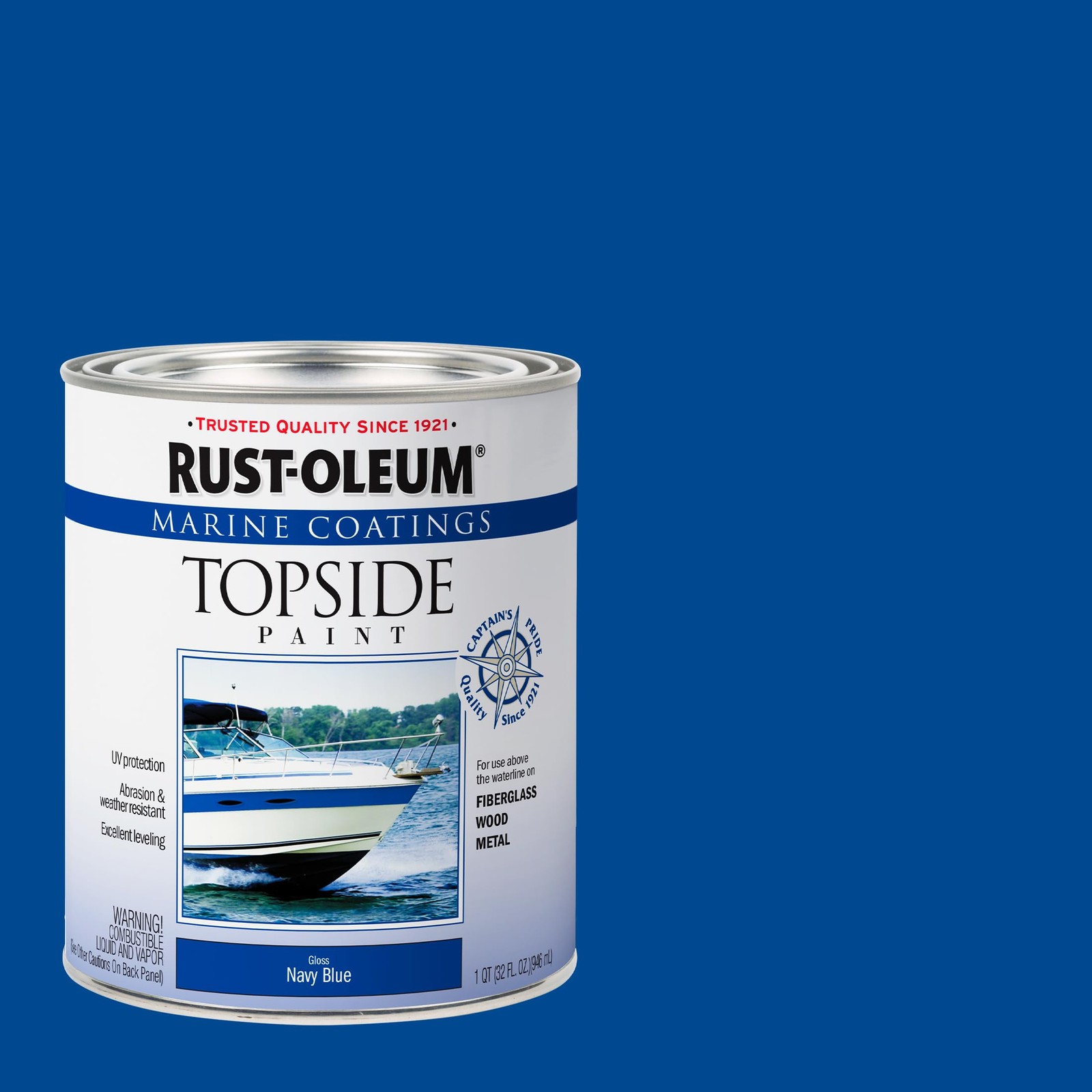 Marine Boat Wood Metal Fiberglass Topside Paint Coating Navy Blue 1 Quart New US