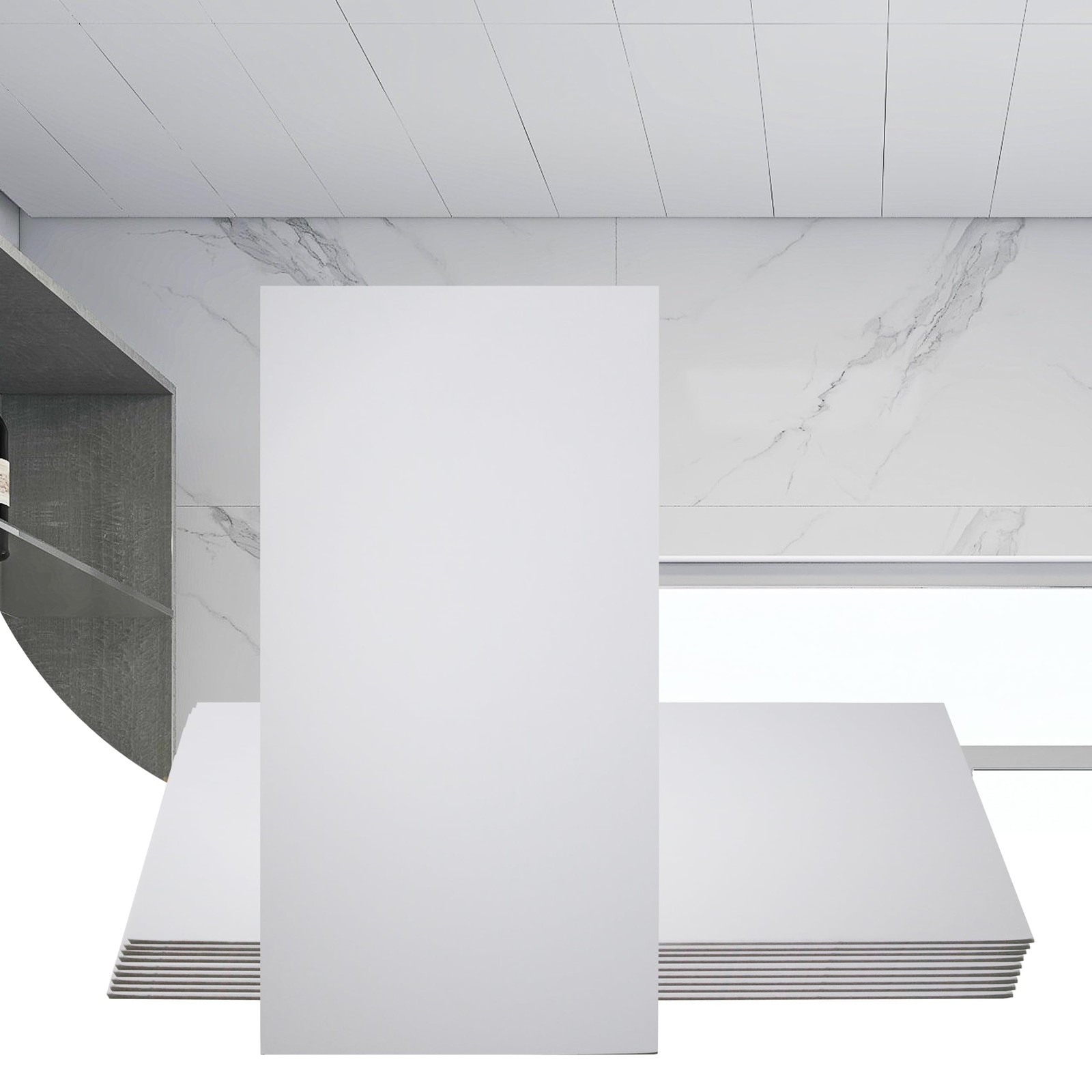 Sunnyglade 10-Pack Drop Ceiling Tile 2ft x 4ft, 24 inches x 48 inches, White