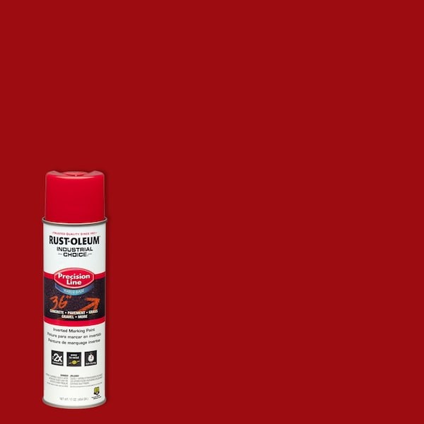 Rust-Oleum 203038 Precision Line Marking Paint, 20 Oz, Safety Red, Water -Based