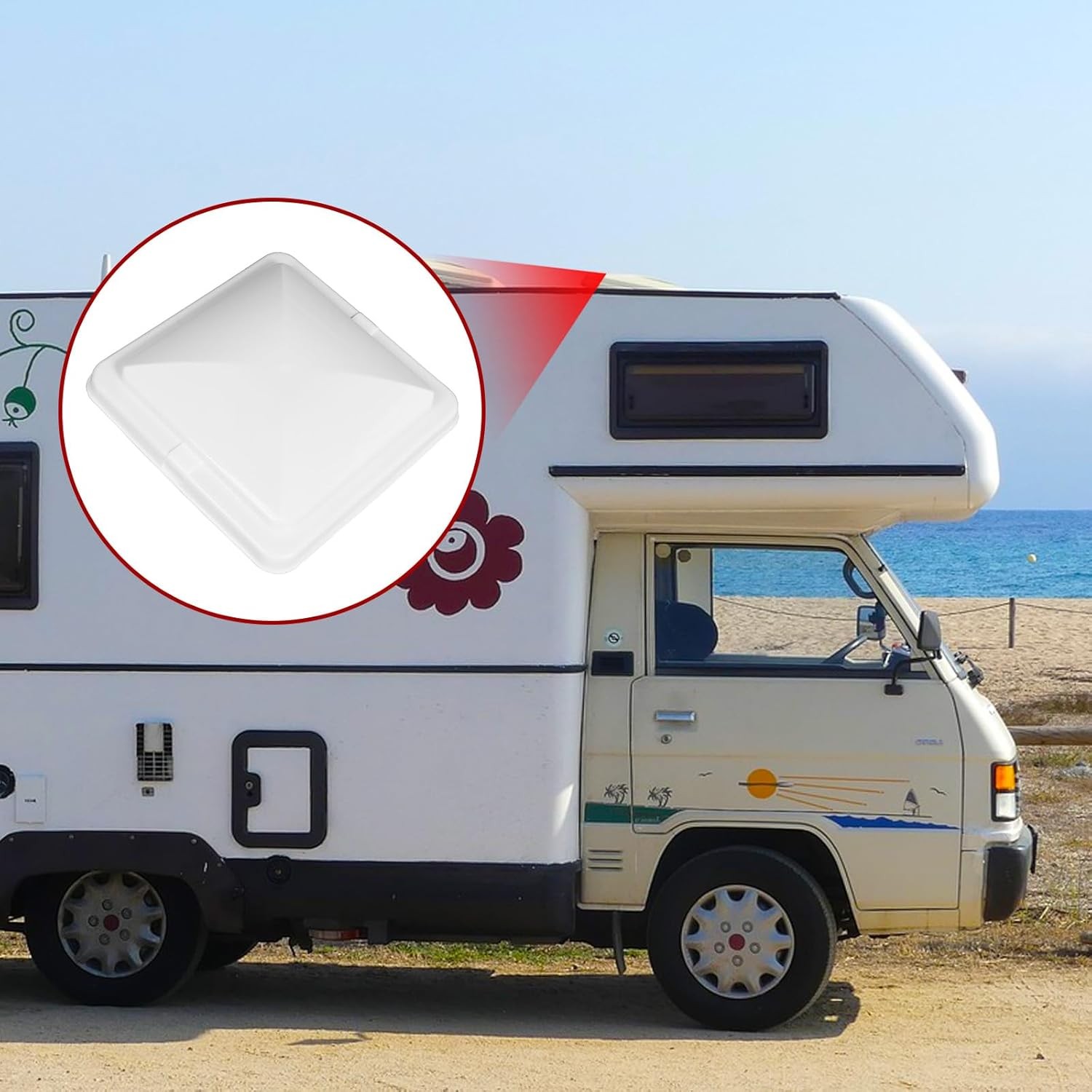 14″ RV Roof Vent Cover Replacement Lid for Trailer, Camper, Motorhome – White