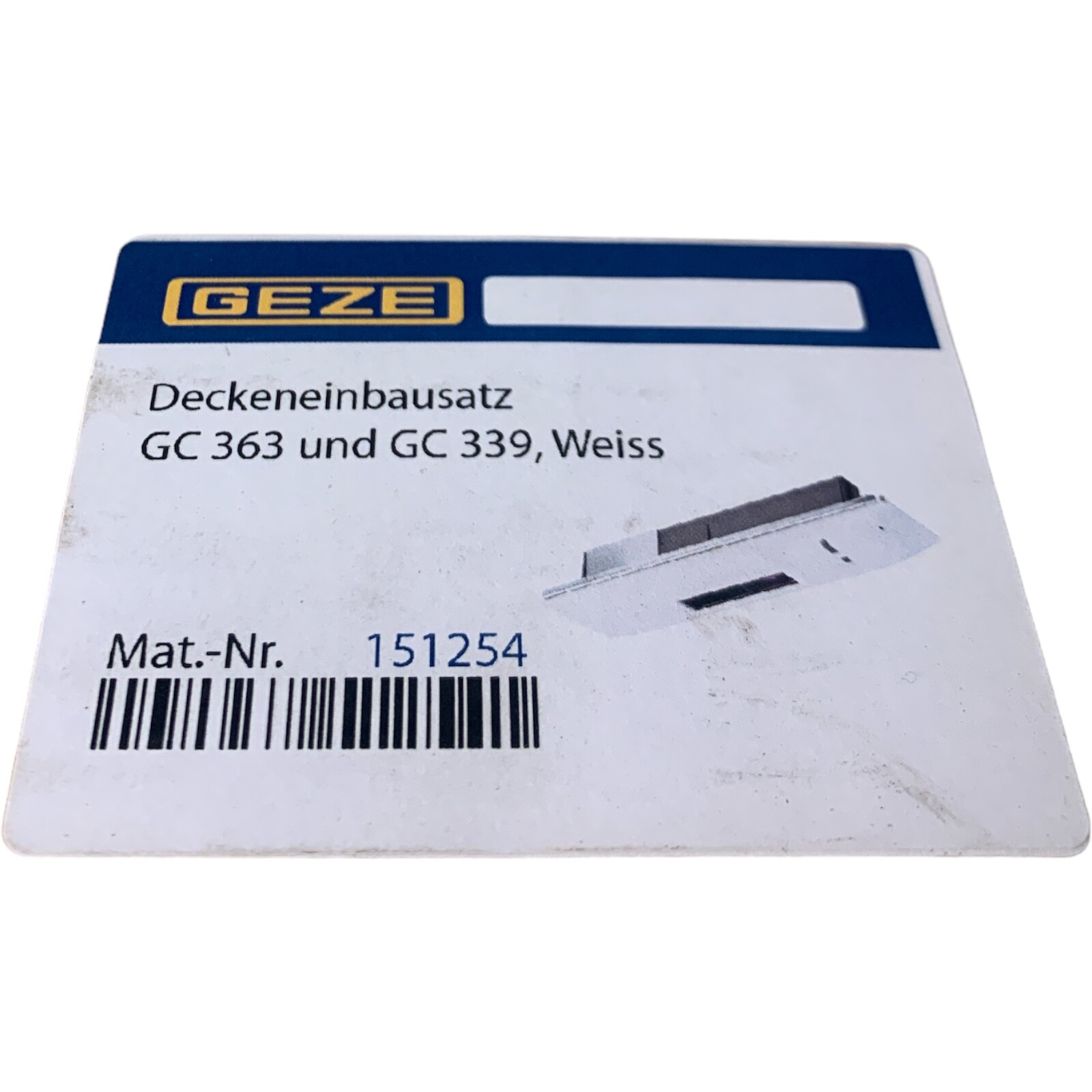 GEZE GC363 and G339 Ceiling Installation Kit 151254