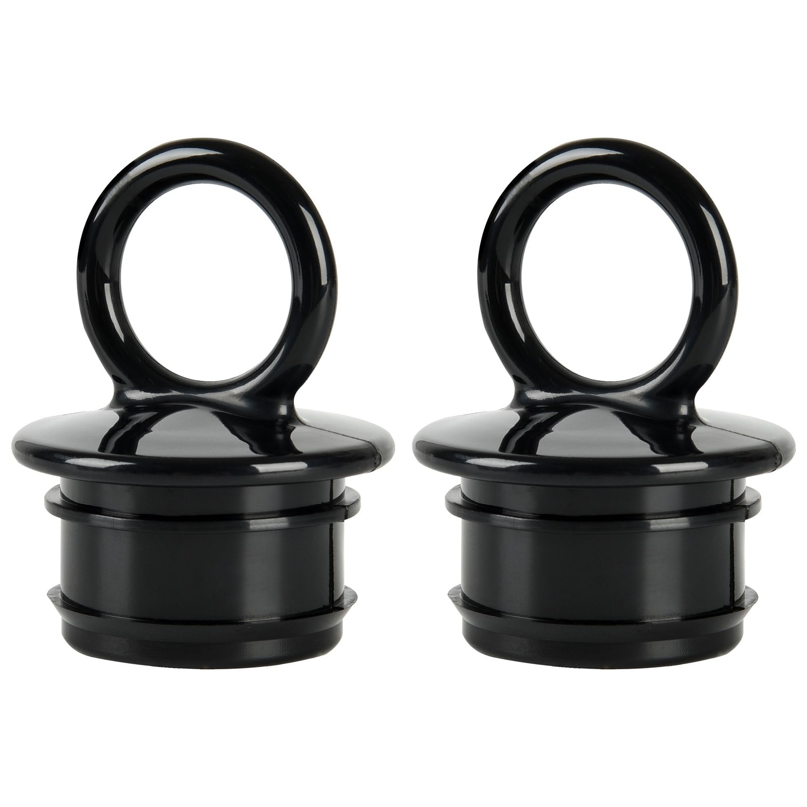 2 Pcs PVC Boat Drain Plug, 1 1/2″ Livewell Plugs for Thru Hull Black