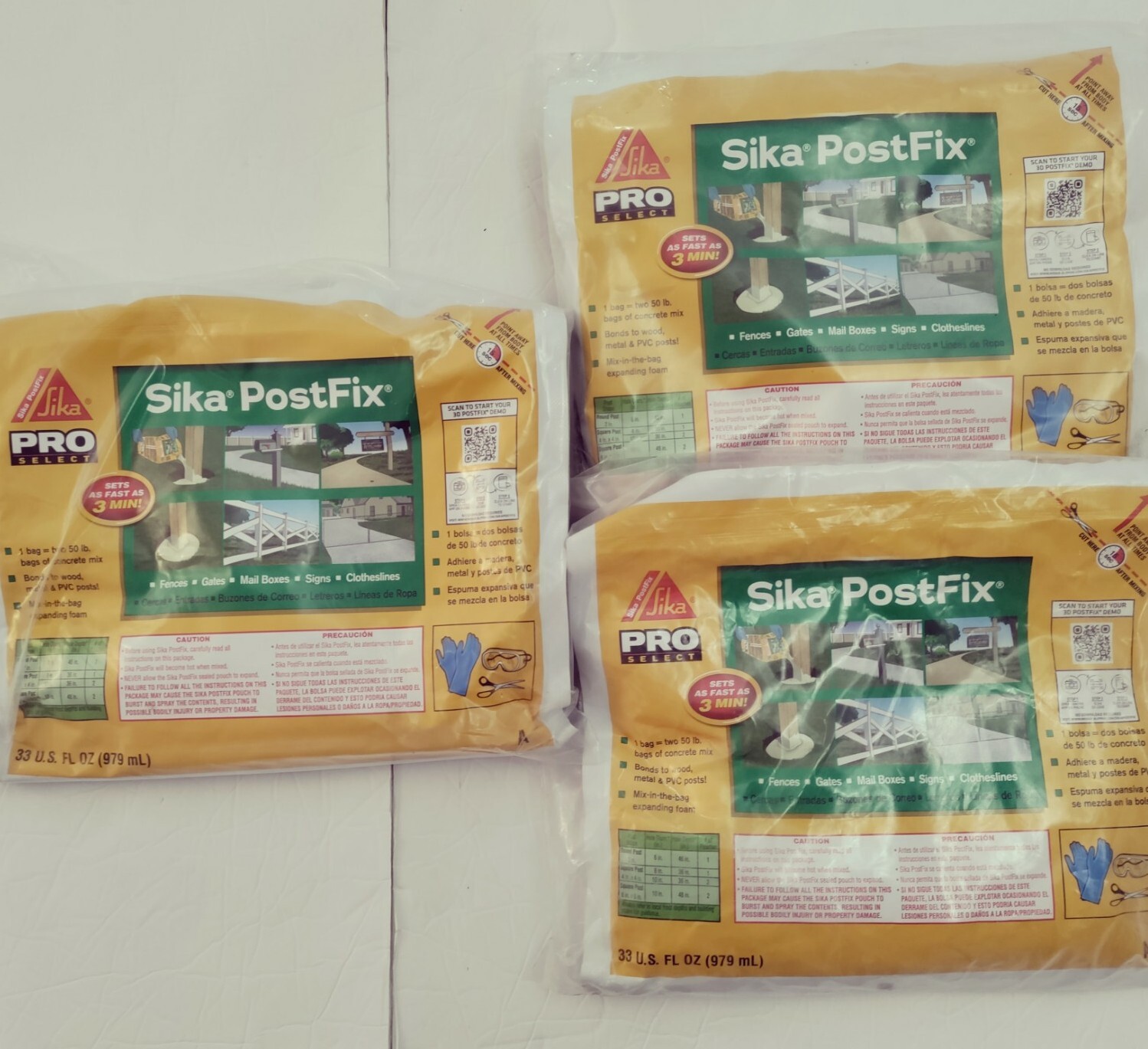 Pack of 3 Sika Pro Select Fence Post Mix 33 oz