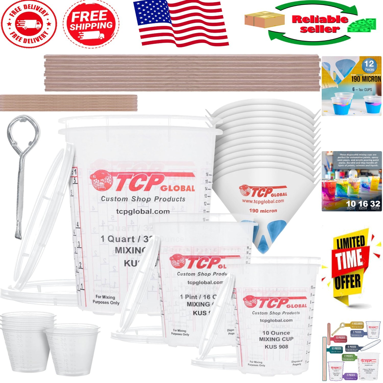 12-Piece Art Mixing Kit – Includes Strainers, Sticks, Paddles & Paint Can Opener
