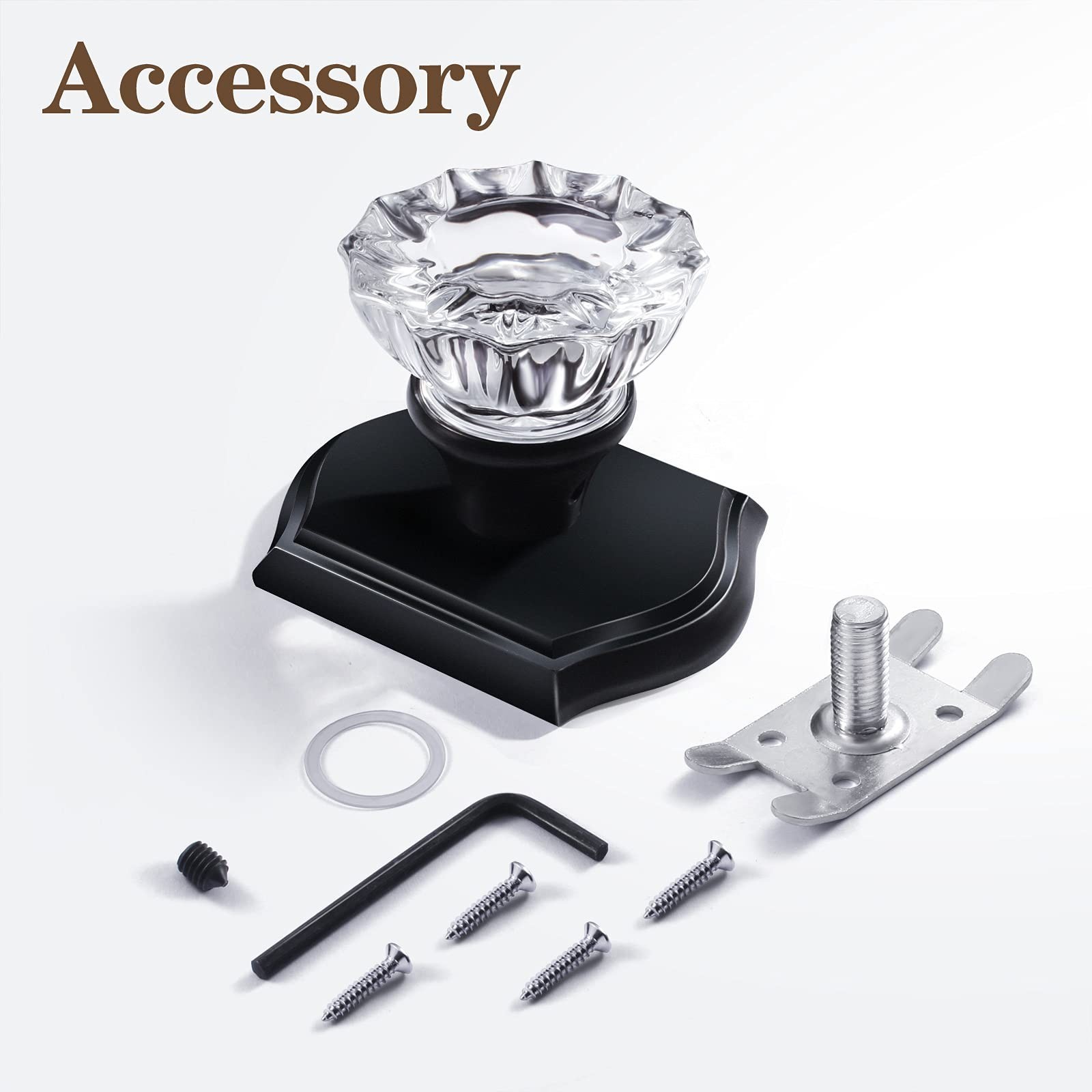 2 Pack Glass Dummy Door Knobs, Antique Inactive Crystal Half-Dummy Door Knobs…