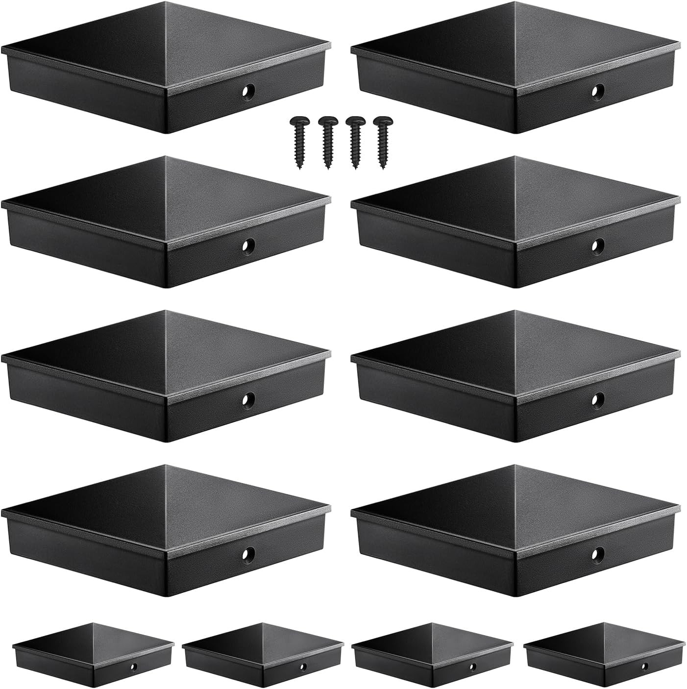 4X4 Post Caps Black (Fits 3.5″X3.5″), ASA Material – UV, Fade & Crack Resistant,