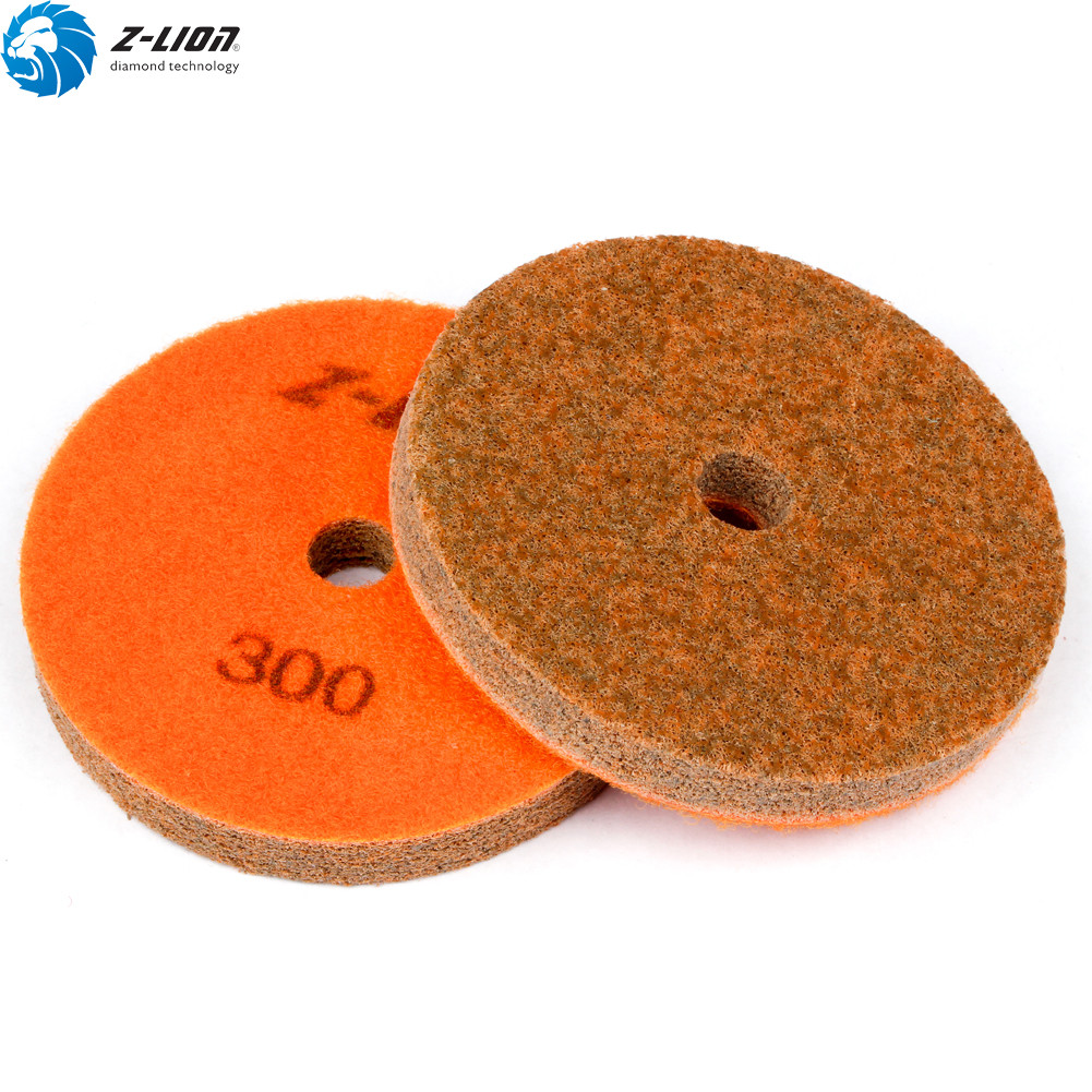 4″ Diamond Sponge Fiber Polishing 2 Pads Wet for Marble Granite Glaze Buff Stone