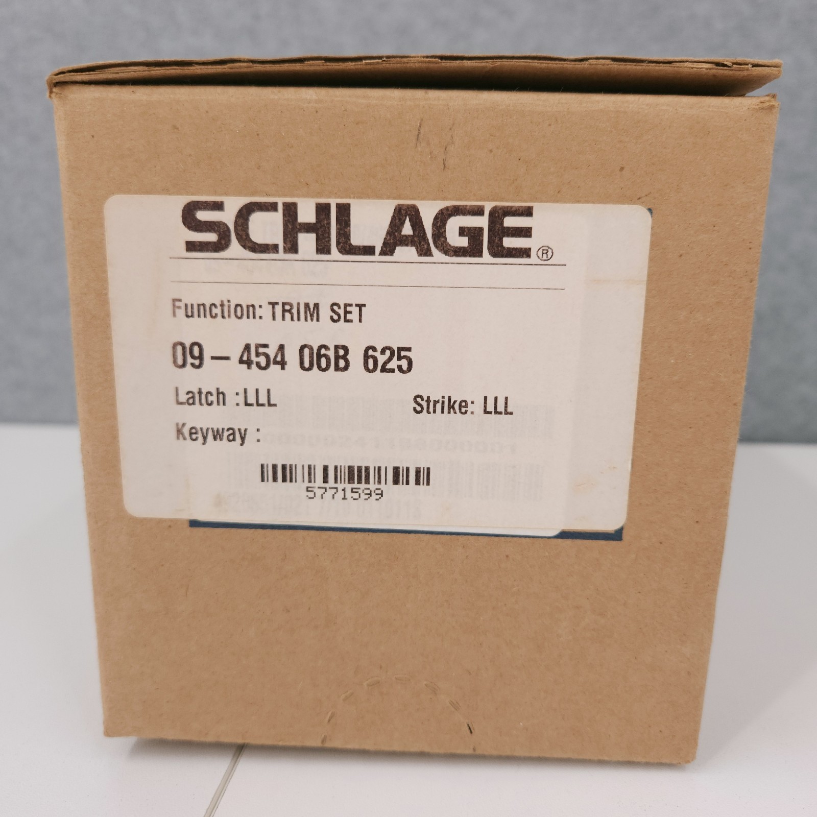 Schlage 09-454 06B 625 Trim Set L9000 Series Mortise Lock Lever Bright Chrome