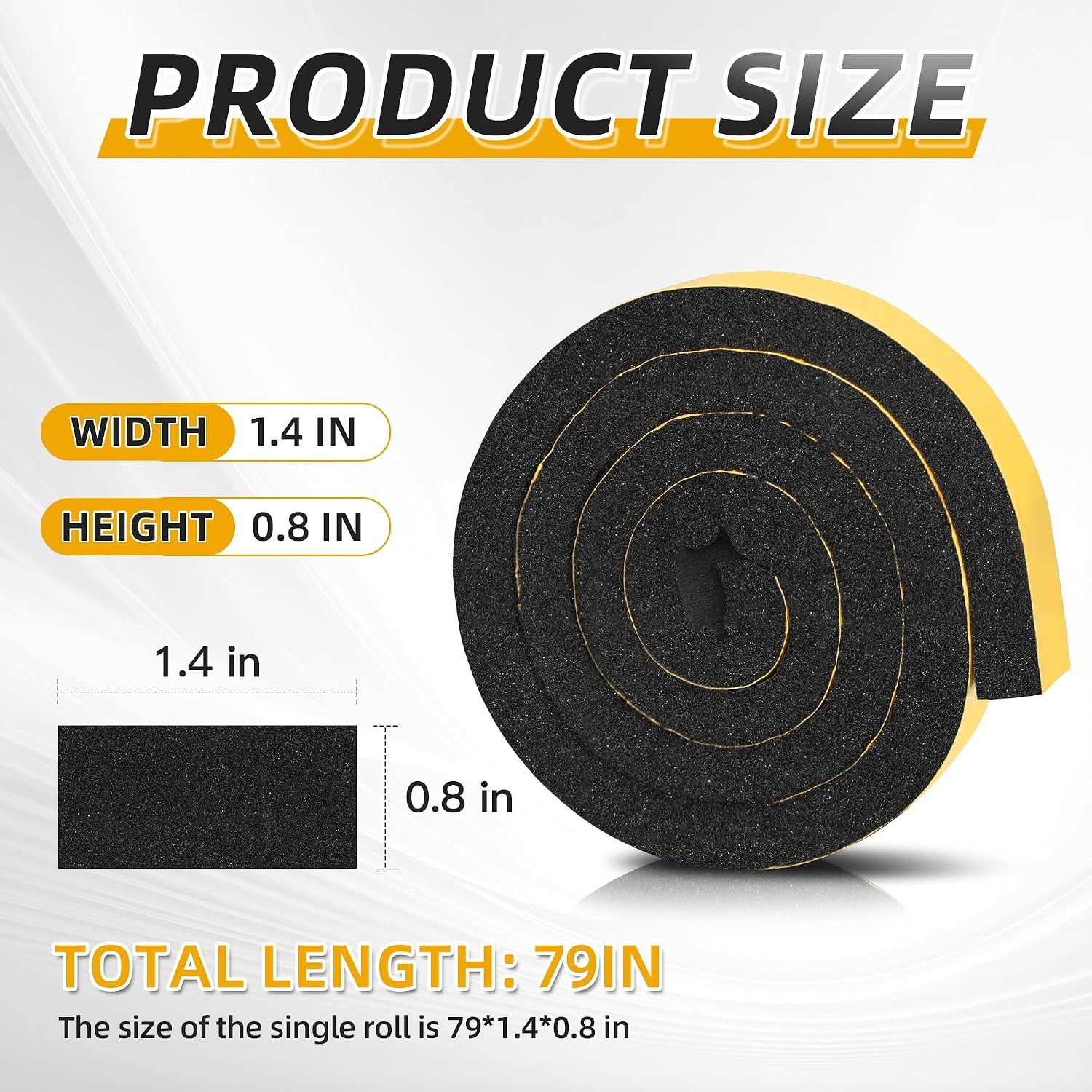 5PCS 6.6ft x 1.4in Metal Roof Foam Closure Strips Roll, Universal Vented Ridg…
