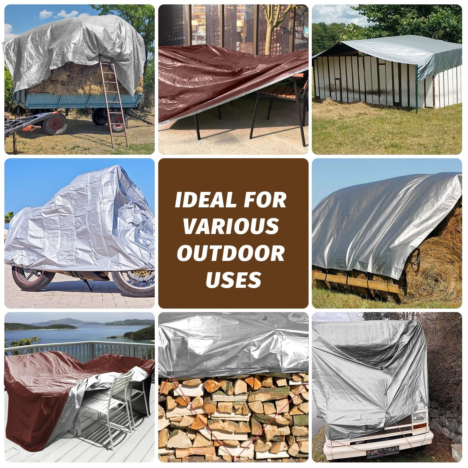 16Mil Finished Size 10×20 Tarp Heavy Duty Waterproof, Large Outdoor Multipurp…