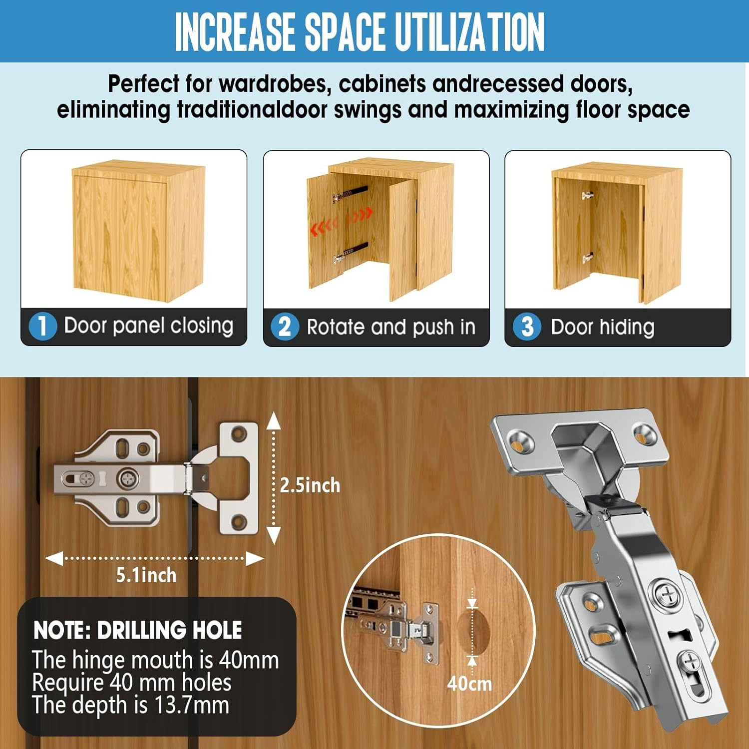 Pocket Door Slides,Pocket Slide Hinges for Installing Hidden Doors, Suitable for