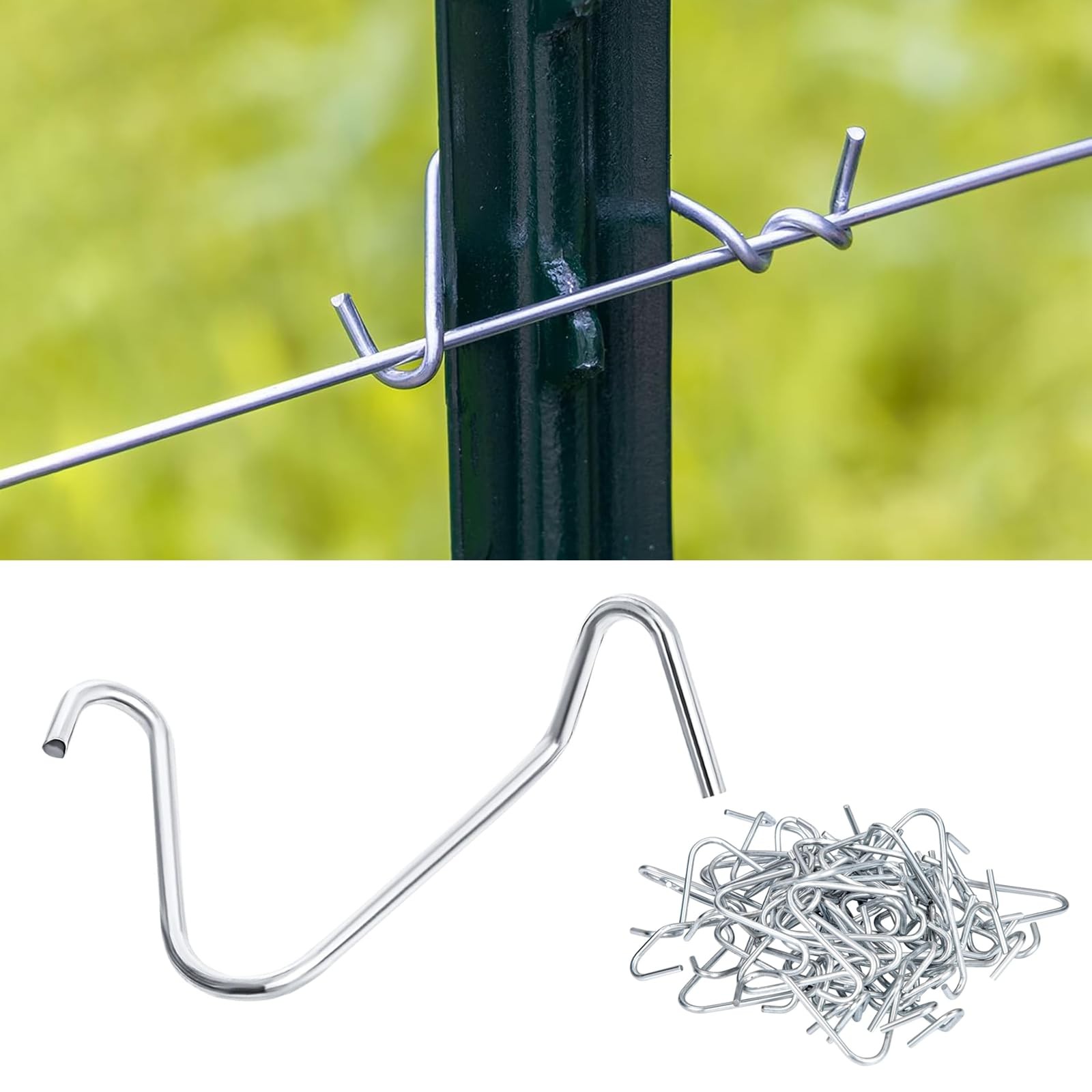 T Post Clips 500 pcs Fence Wire Tensioner, 2.85*2.2*1.8 inch, silver