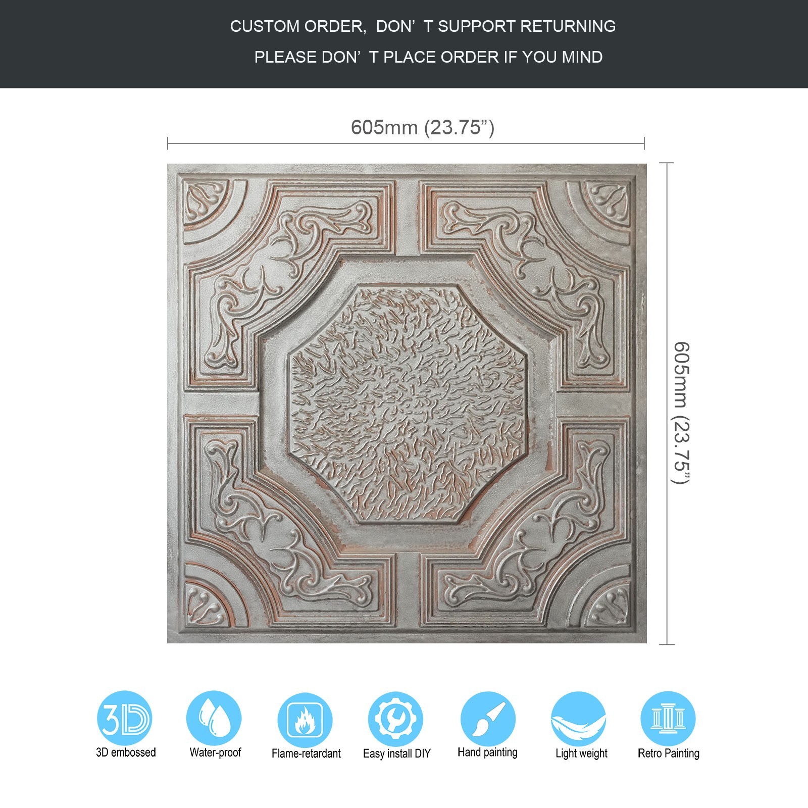 Village style ceiling tiles Decorative pvc panels for Restaurant PL02 10Pcs