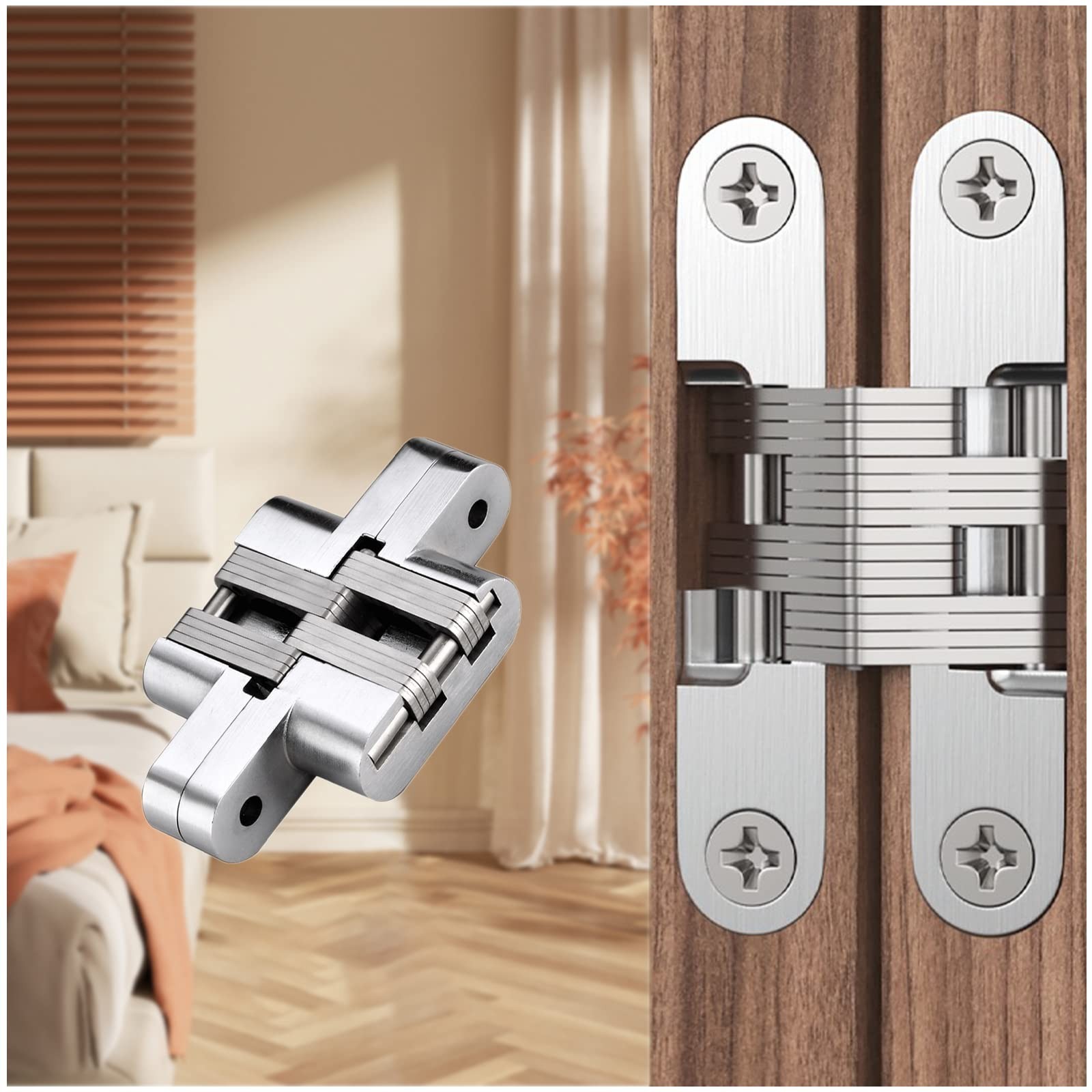 Hidden Door Hinge (0-180 Opening Angle) Zinc Alloy Hidden Hinge Door Hardware…