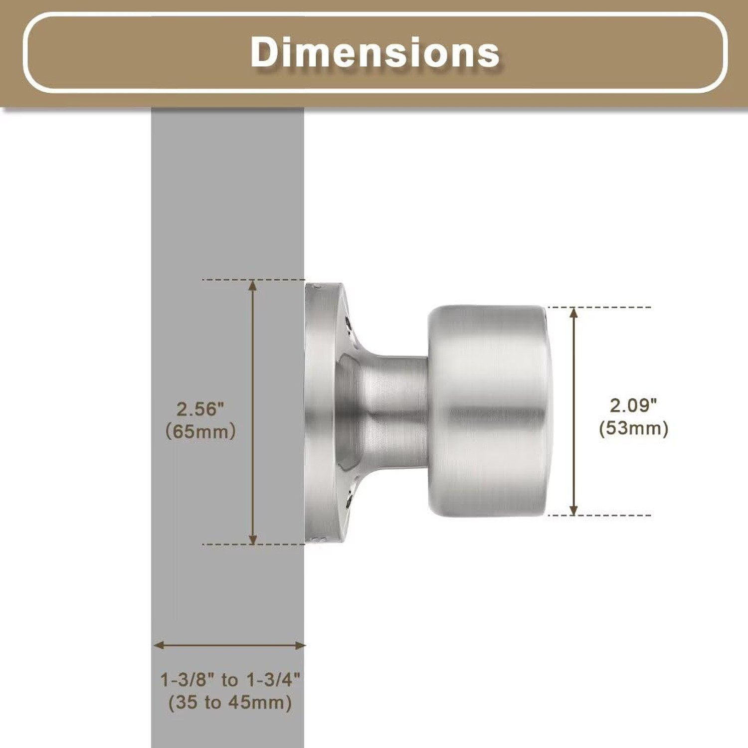 One Sided Dummy Door Knobs Interior for Bifold Doors 2 Pack, Modern Dummy Doo…