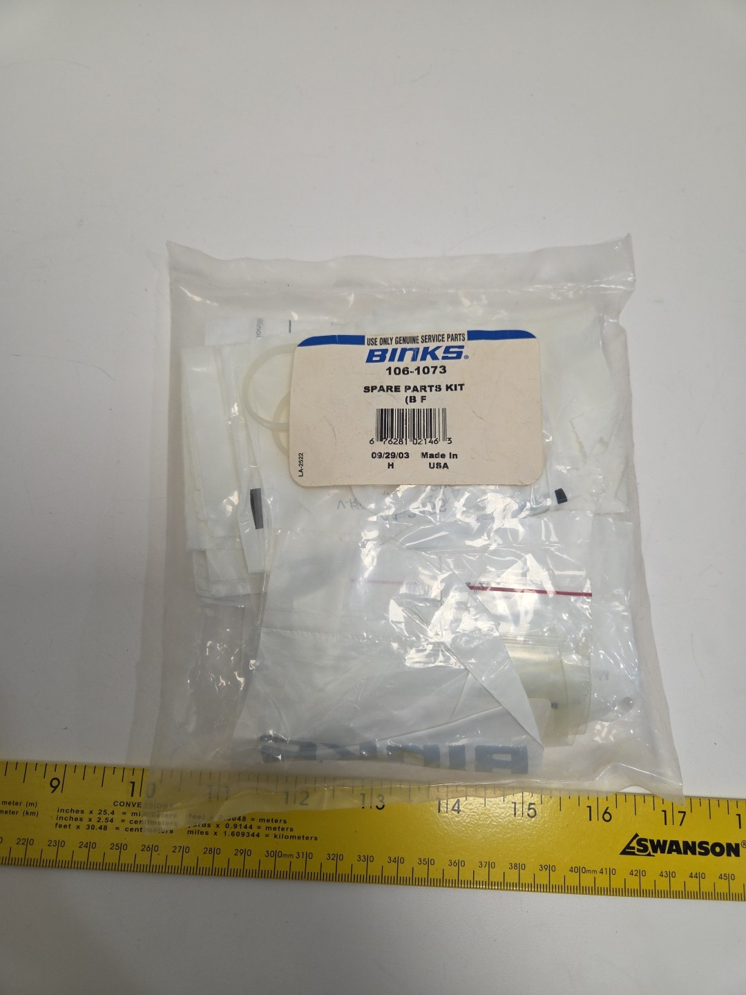 Binks 106-1073 Spare Parts Kit D FLD SEC