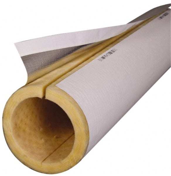 Fiberglass Rigid Pipe Insulation, 7/8″ ID x 36″ Length x 2″ Insulation Thickness