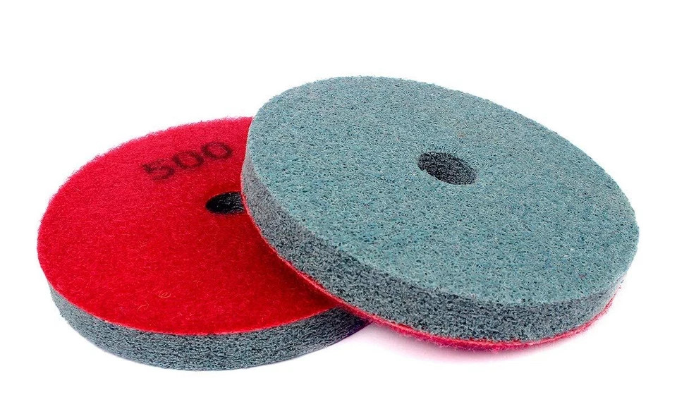 4PCS 4″ Diamond Sponge Fiber Polishing Pads for Granite Marble Stone Clean renew