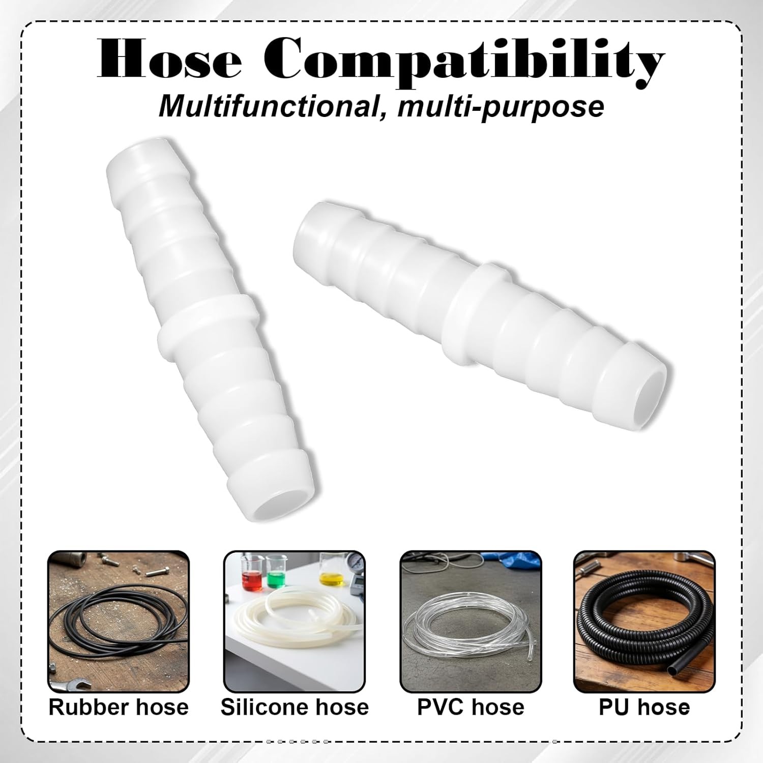 Straight Hose Joiner Reducer Plastic Barbed Connector Tube Pipe Fitting 1.6-32mm
