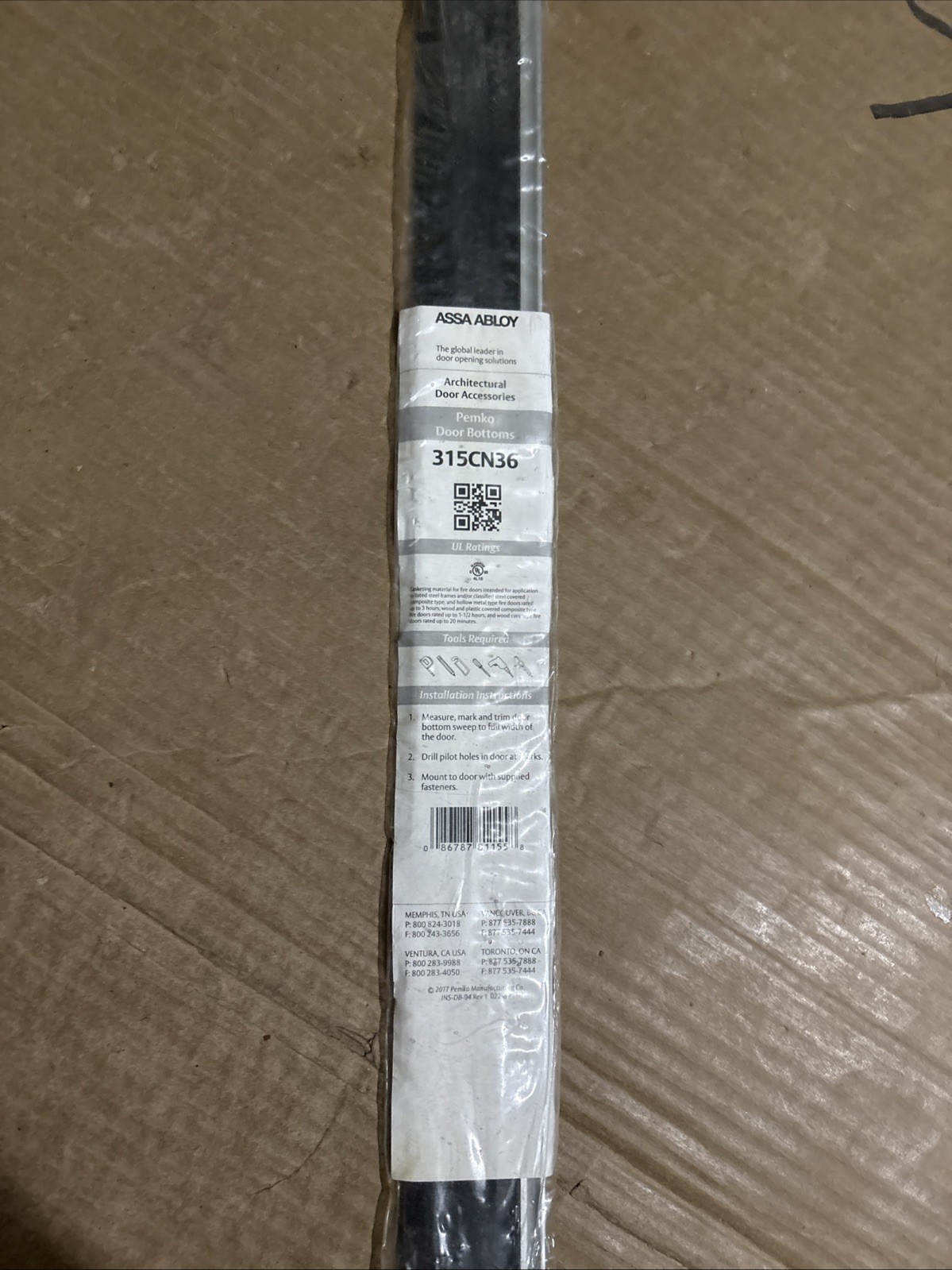 Brand New-Assa Abloy Pemko Door Bottom 315CN36