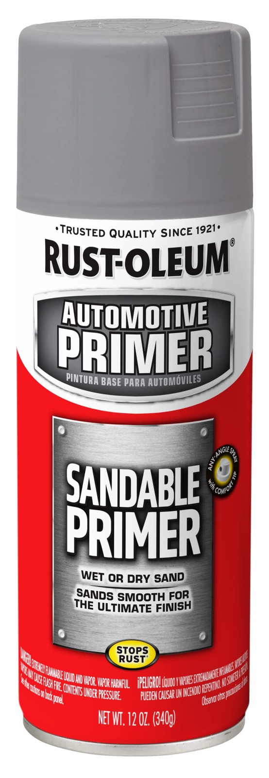 Rust-Oleum 249415 Automotive Sandable Primer 12 Ounce (Pack of 1), Gray