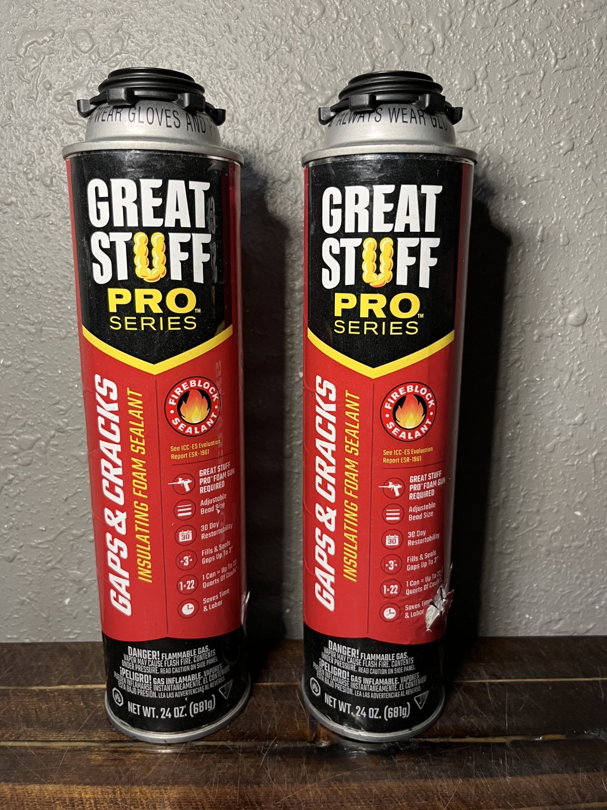 2 Pack Great Stuff Pro Gaps & Cracks Insulating Spray Foam Sealant 24 oz Can