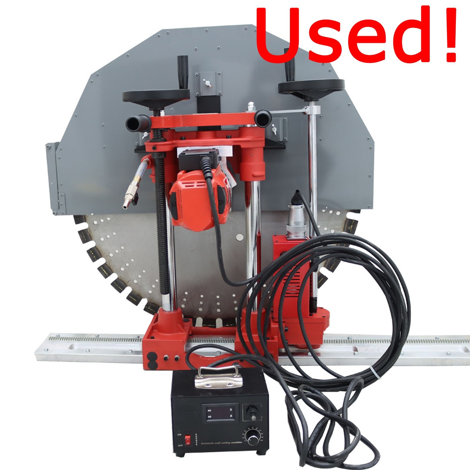 Used!220V Powered Concrete Wall Saw Construction Wall Cutter W/ Controlling Box