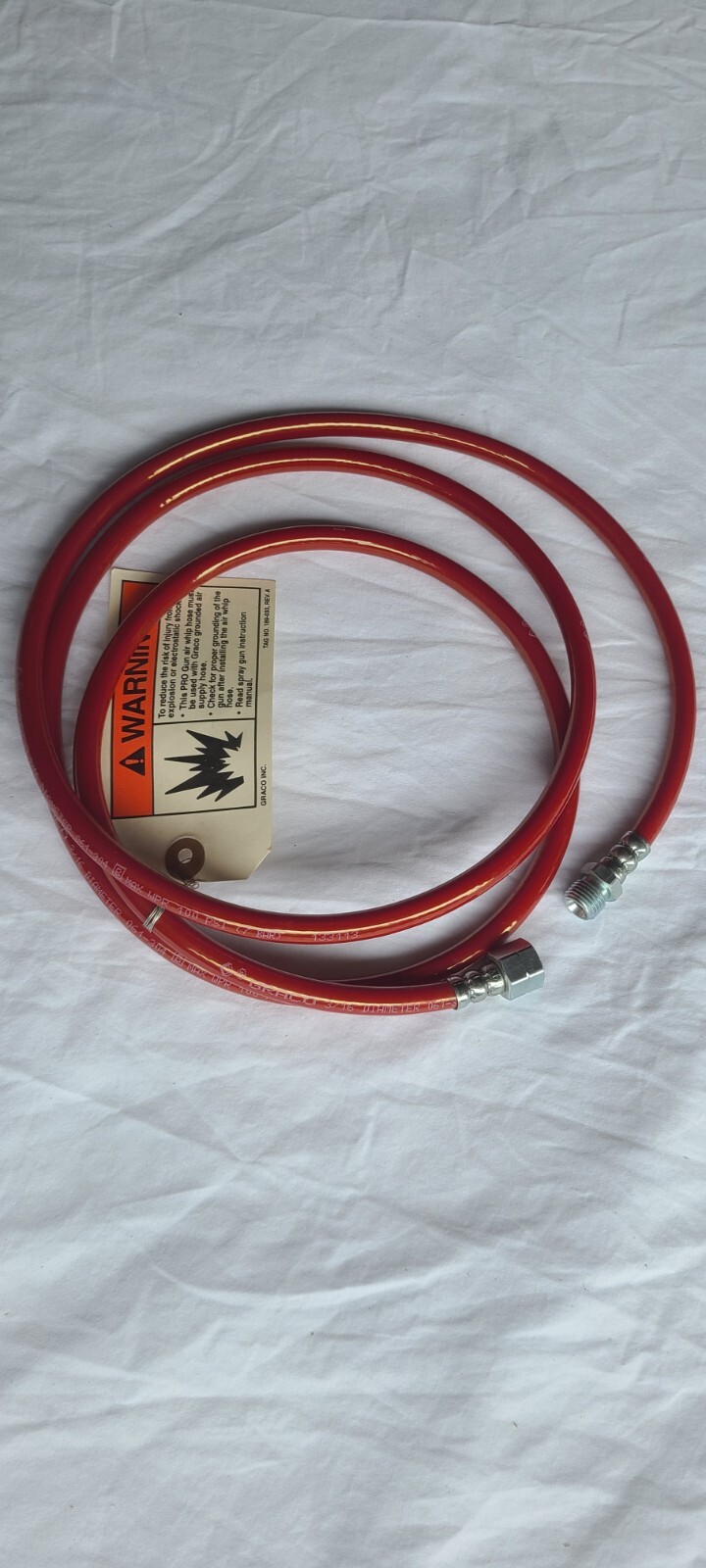 NEW Graco 236131 3/16″ Grounded 6′ Air Hose Whip 100 Psi Max