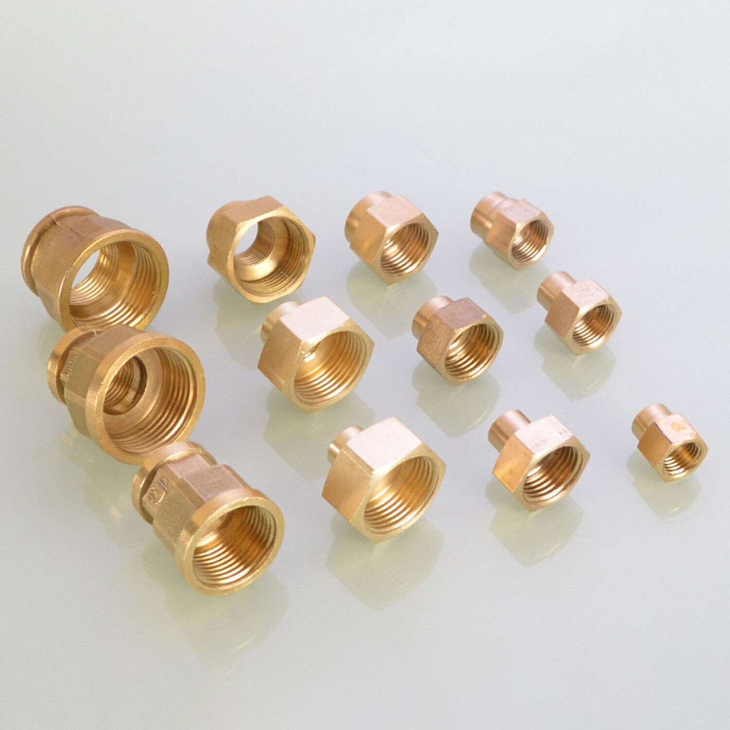 1/8 1/4 3/8 1/2 3/4 1 inch Brass Female to Female Fittings Equal/Reducing Socket