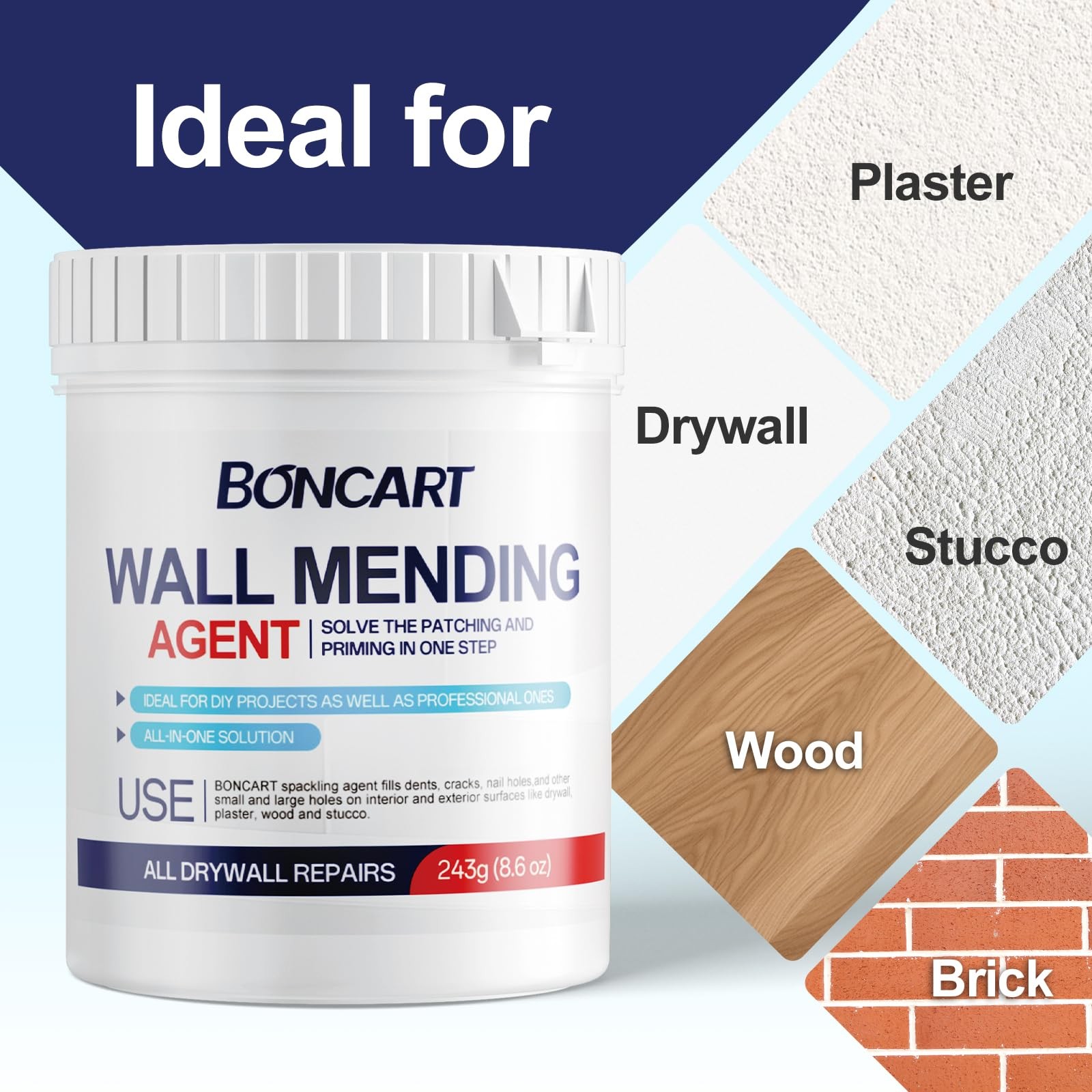 Drywall Repair Kit 8.6 oz All~in~1 Patch Set with Tools