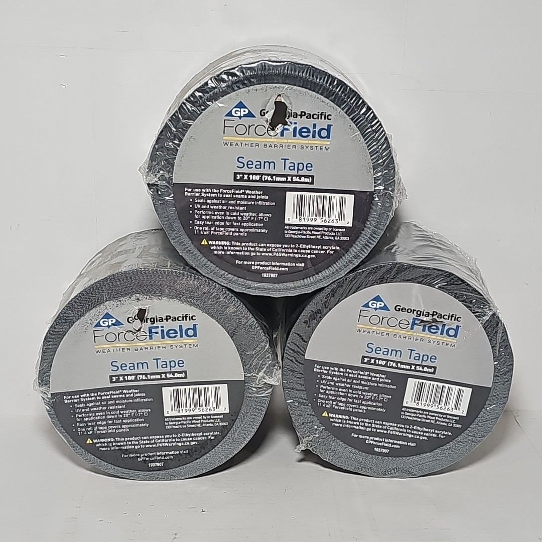 3 PACK Georgia-Pacific ForceField Seam Tape 3″ x 180′ Weather Barrier Tape